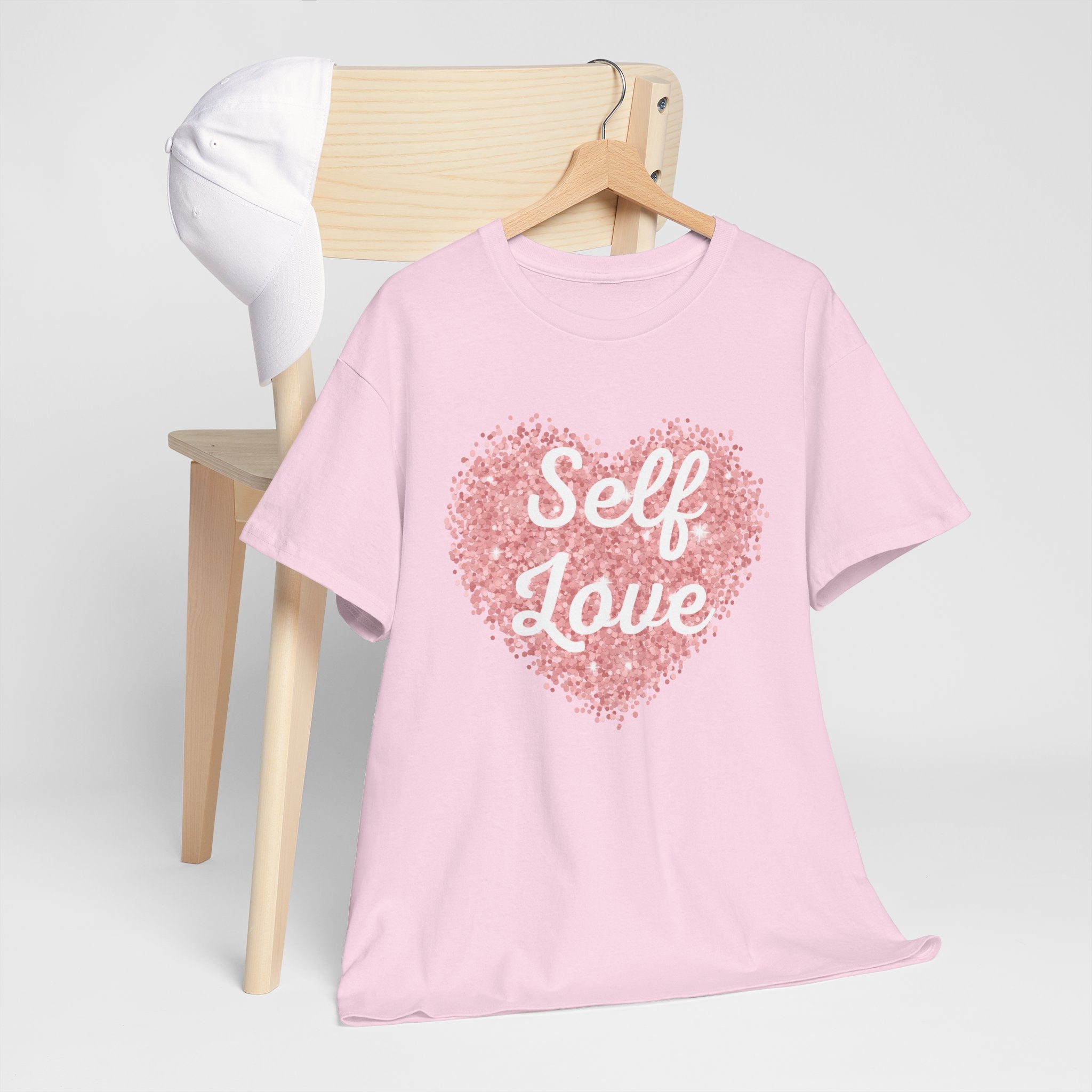 Self Love Tee — Pink Heart Mental Health Awareness Shirt