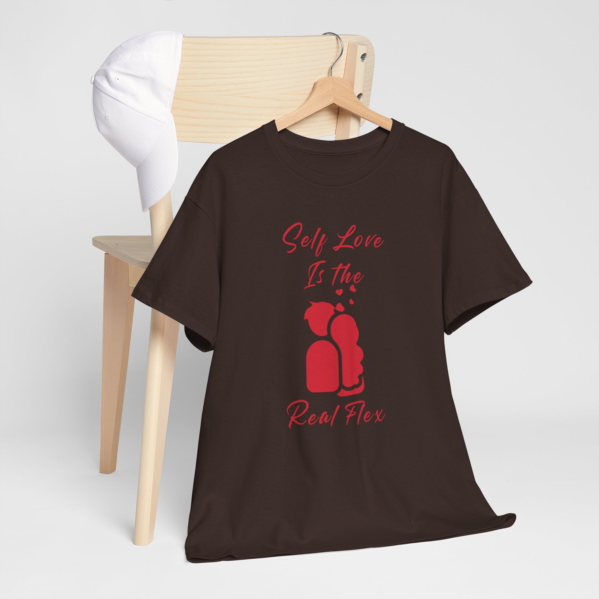 T-Shirt — "Self Love Is The Real Flex" Romantic Couple Graphic Tee