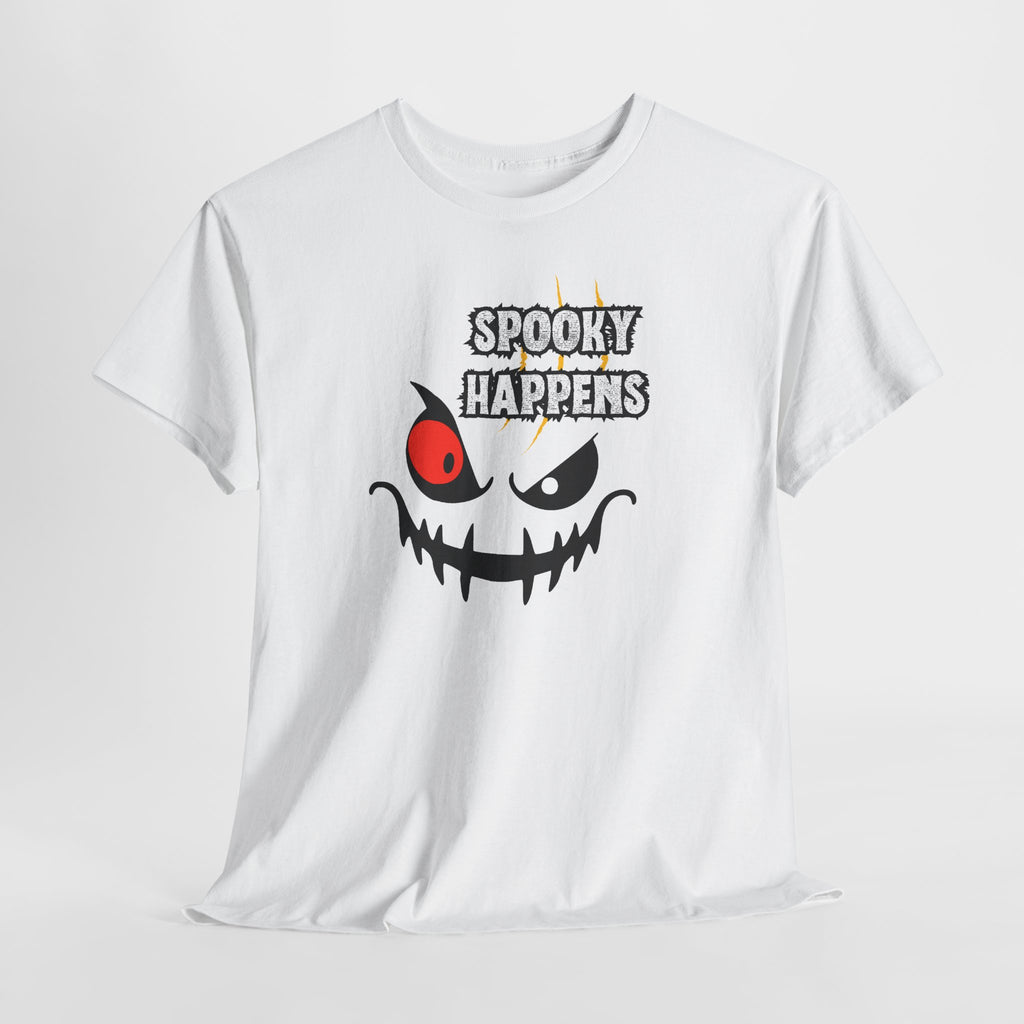 Spooky Happens Halloween T-Shirt — Creepy Jack-O'-Lantern Face Tee