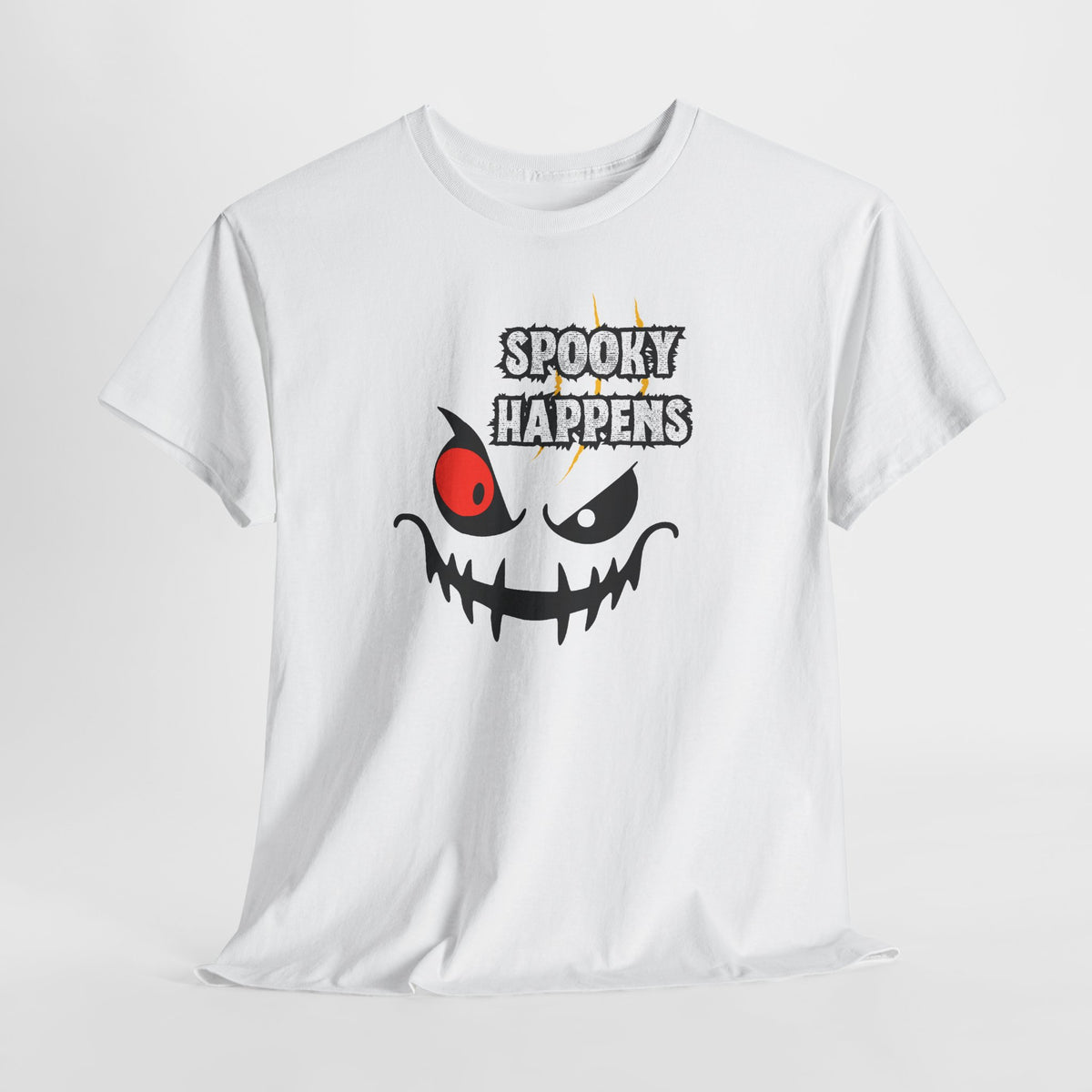 Spooky Happens Halloween T-Shirt — Creepy Jack-O'-Lantern Face Tee