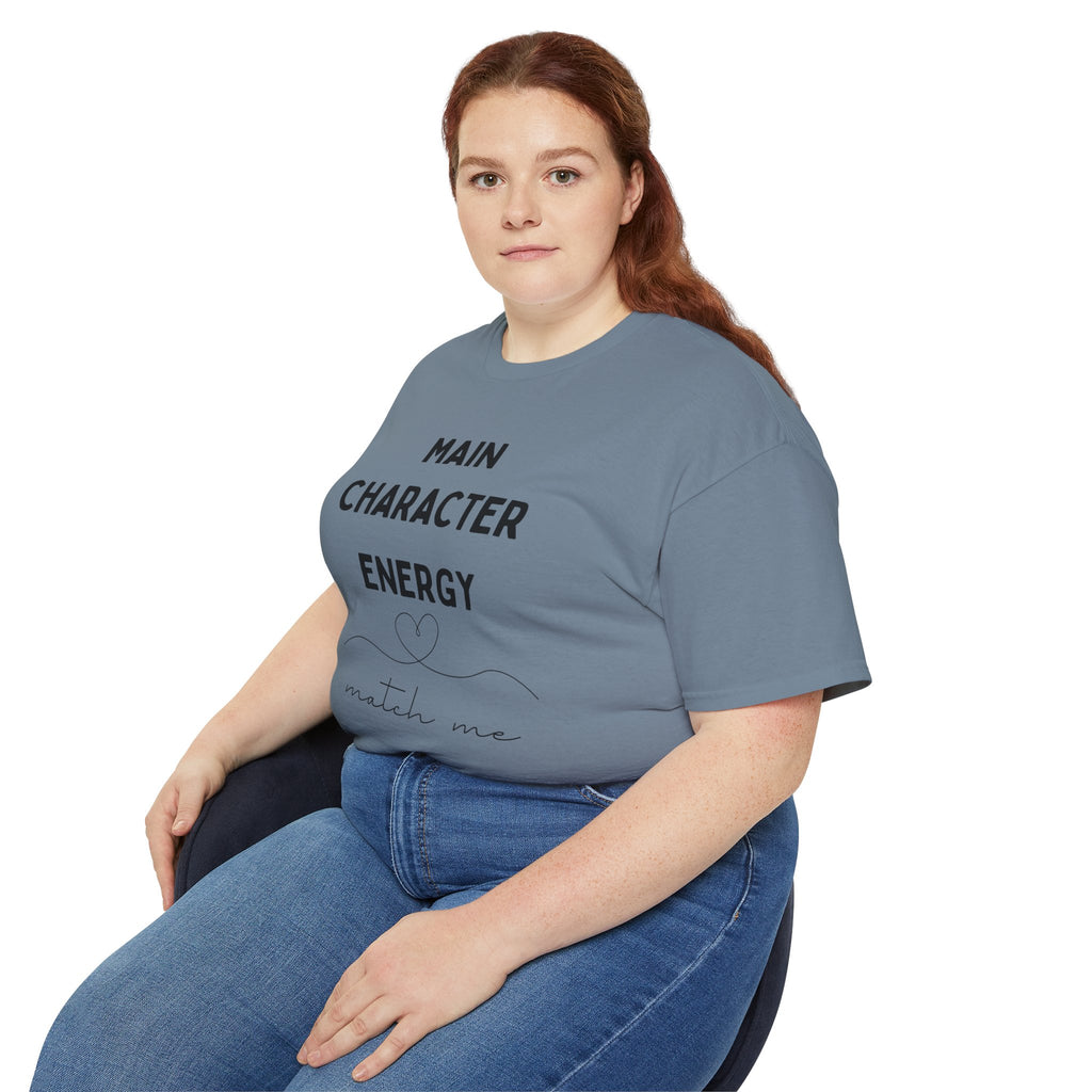 Main Character Energy Tee — "Match Me" Graphic Cotton Shirt