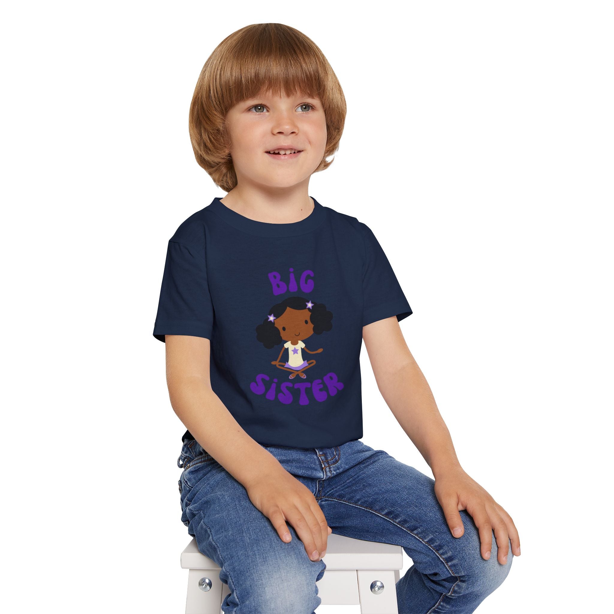Big Sister Toddler Tee — Cute African American Girl Announcement Shirt