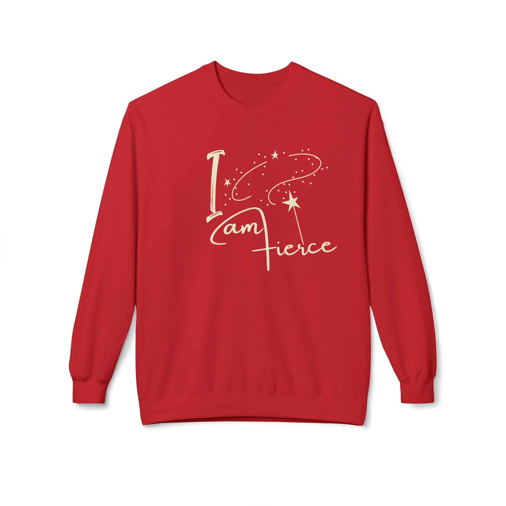 I Am Fierce Crewneck Sweatshirt — Pink Magic Feminine Graphic Sweatshirt