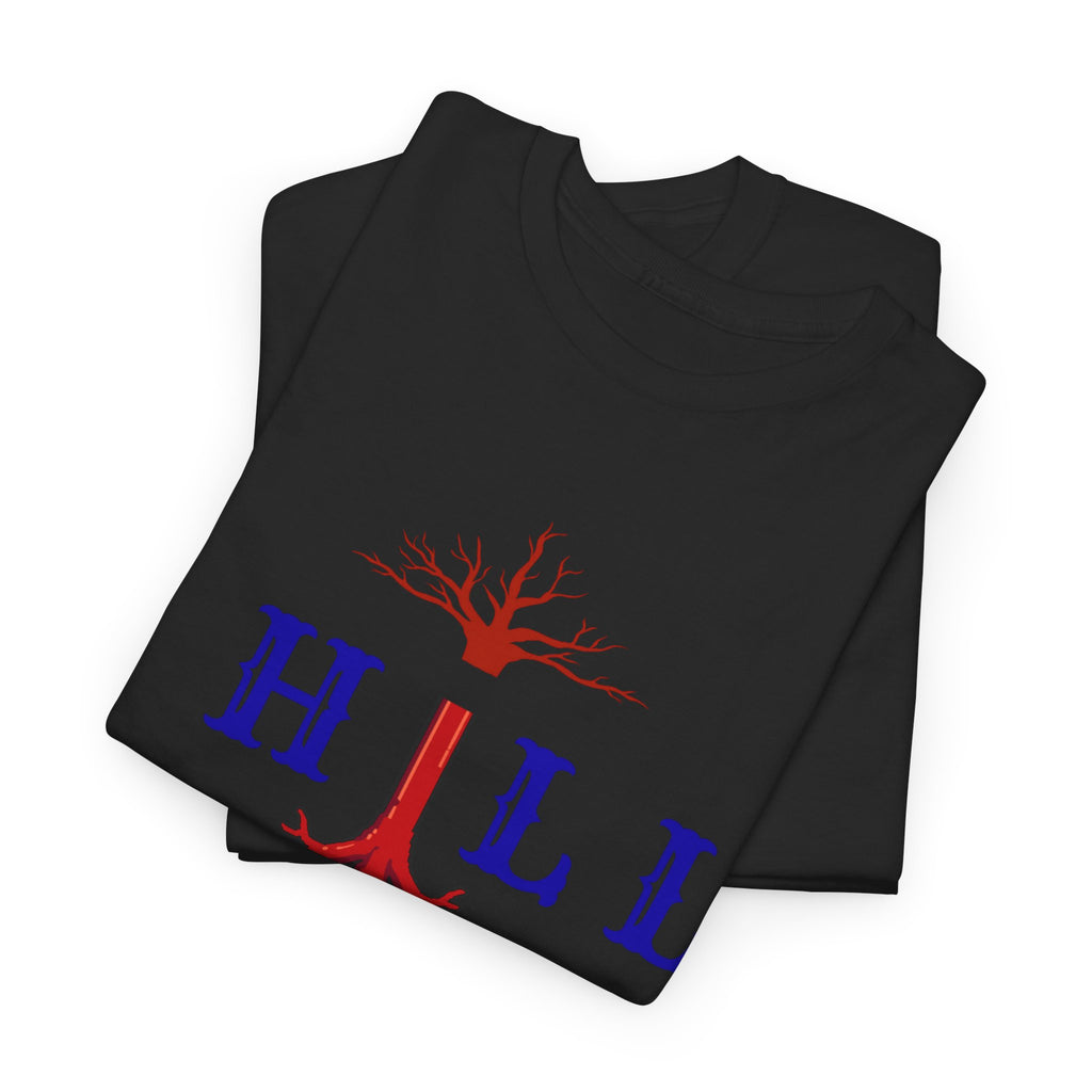 T-Shirt — Hill Roots Logo Tee (red tree roots graphic)