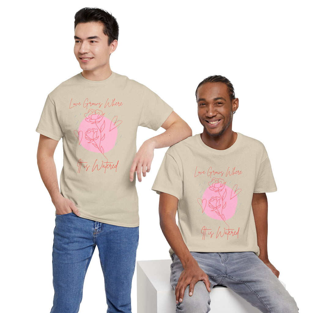 Rose Moon Graphic Tee — "Love Grows Where It’s Watered"