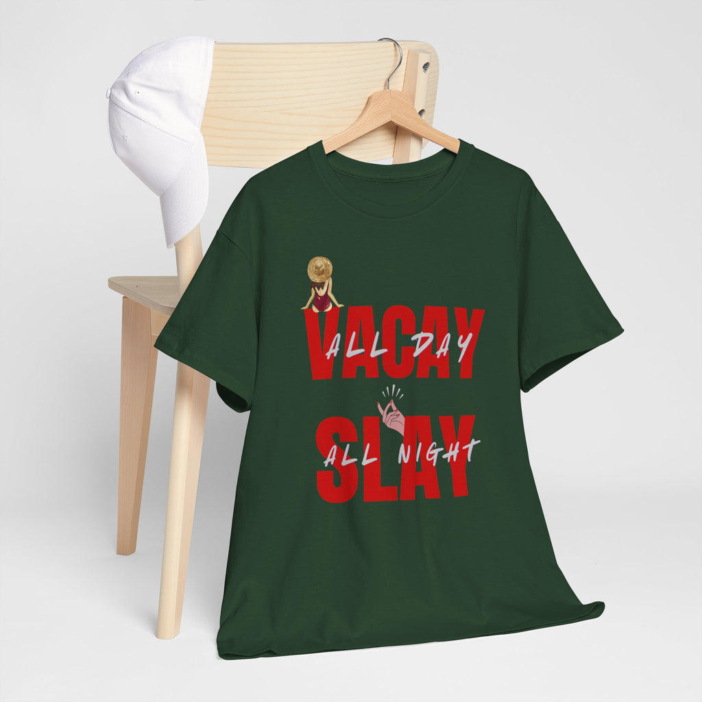 Slay All Night Graphic Tee — "Slay All Night" Red Text Party Shirt