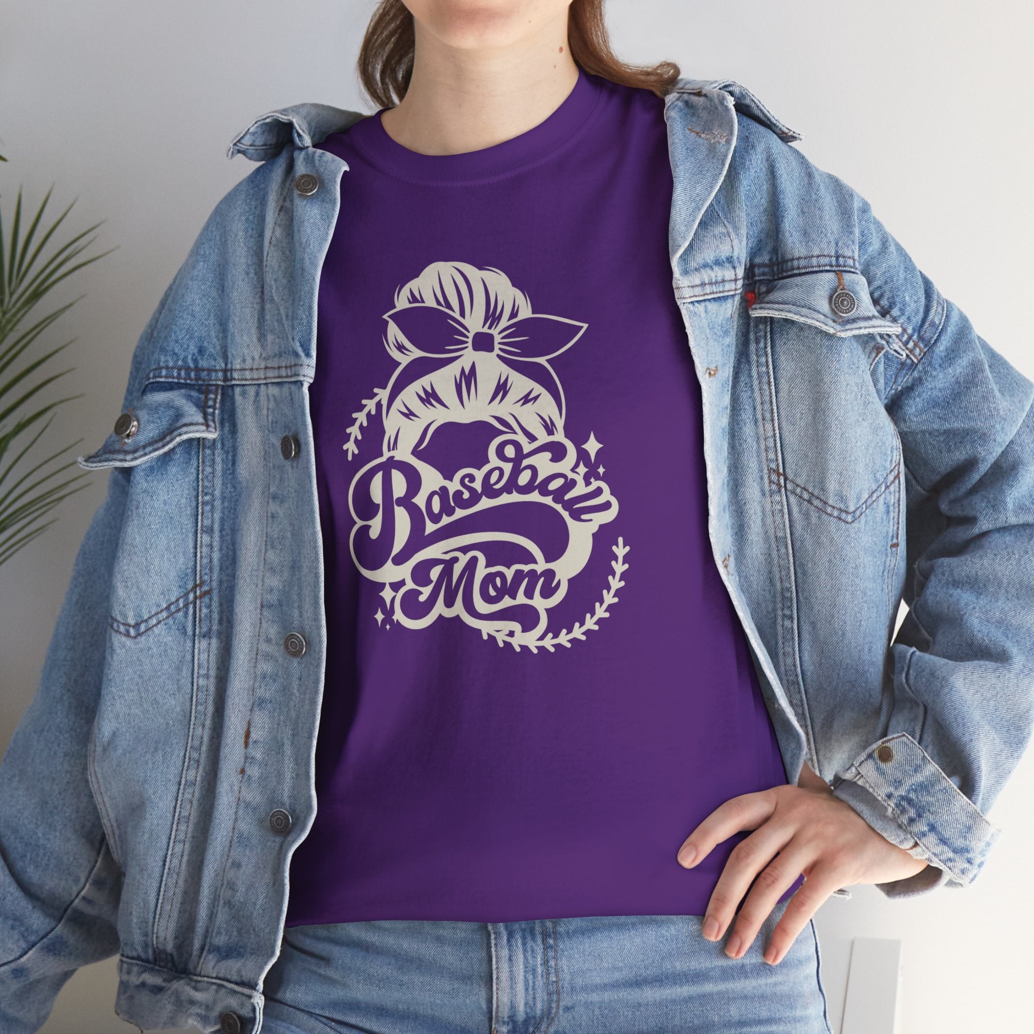 Baseball Mom Tee — Messy Bun Graphic Shirt for Proud Baseball Moms