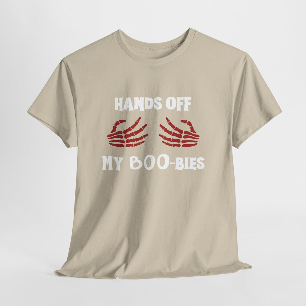 Hands Off My Boo-bies Halloween T-Shirt — Spooky Skeleton Hands Graphic Tee