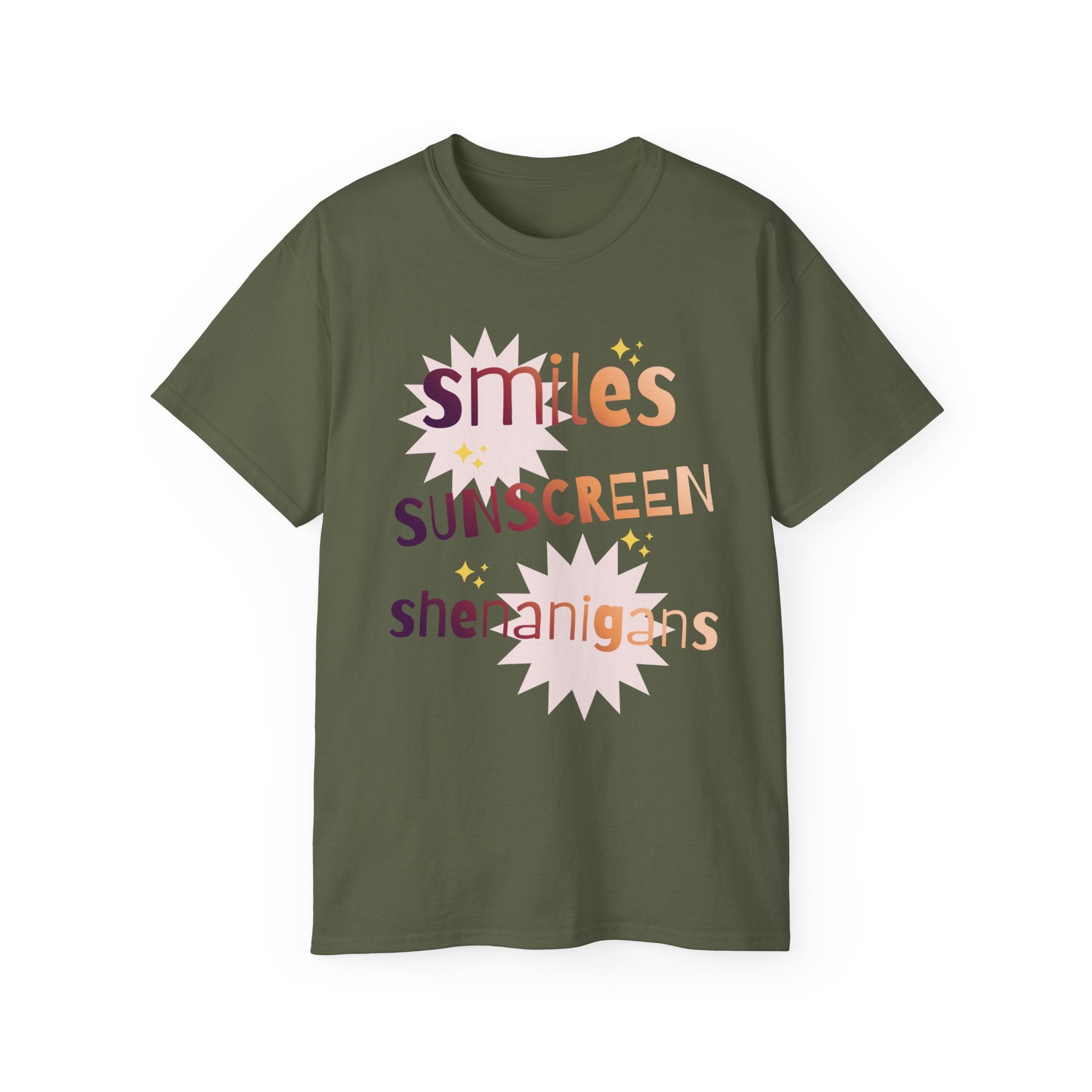 Smiles Sunscreen Shenanigans Tee — Fun Summer Beach Shirt