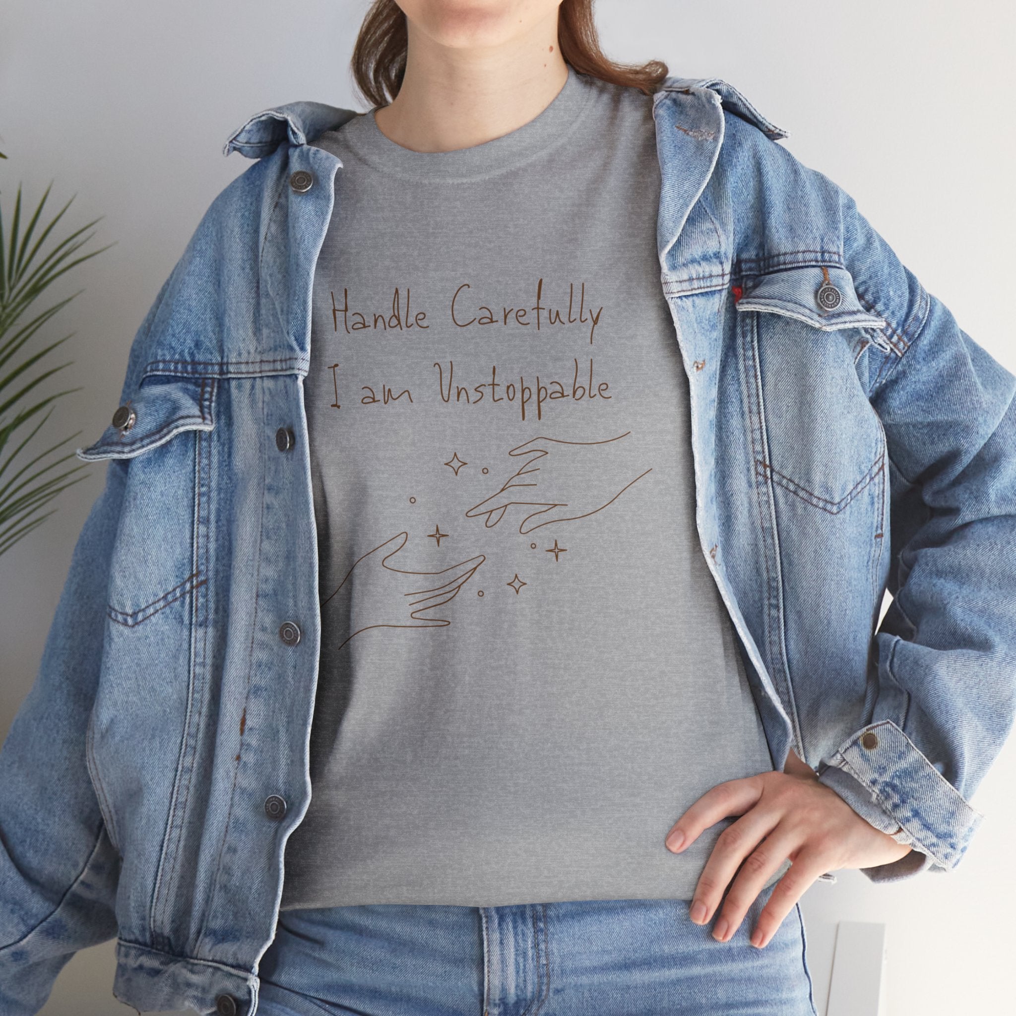 Vulnerable Hearts Tee – "Handle Carefully I am Unstoppable" Minimalist Graphic T-Shirt