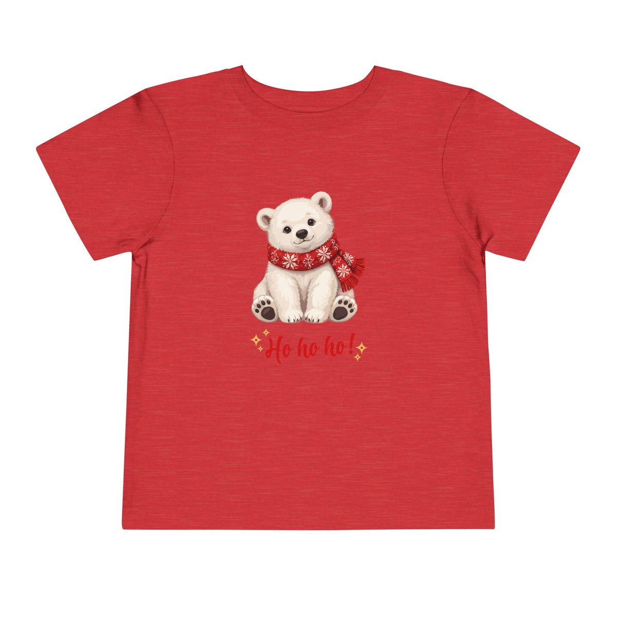 Ho Ho Ho Teddy Bear Christmas Toddler Short Sleeve Tee