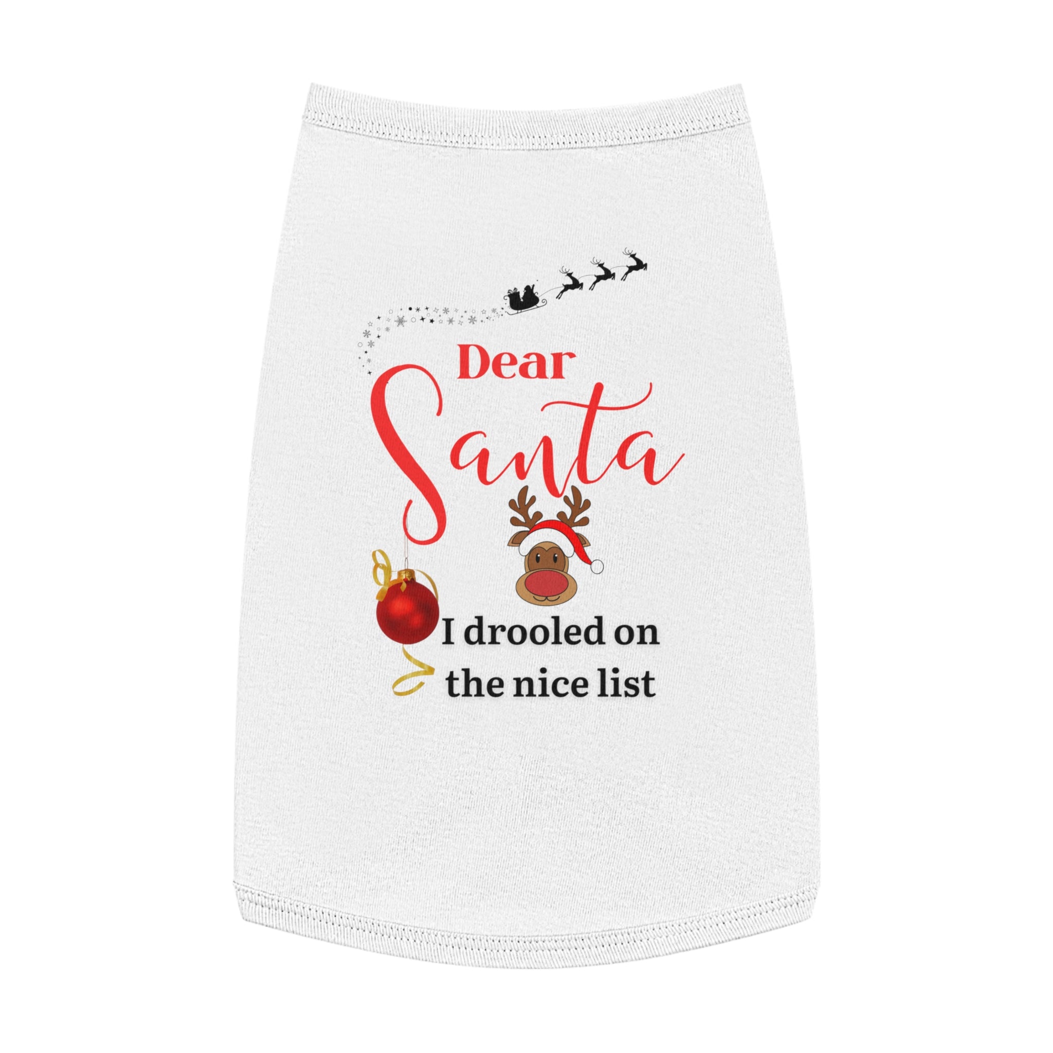 I drooled on ...Festive Pet Tank Top, Christmas Pet Apparel, Holiday Dog Shirt, Santa Themed Dog Outfit, Cute Pet Gift