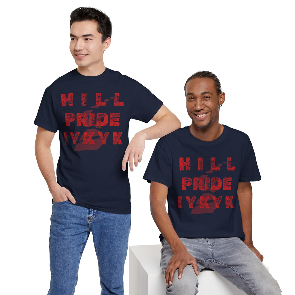 Hill Pride Cobblestone Road Graphic Tee — Red Brick Path Text Design