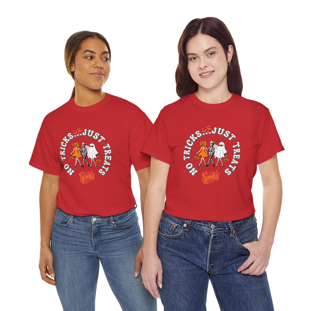 Halloween 'No Tricks, Just Treats' Tee — Costume and Candy Graphic Shirt