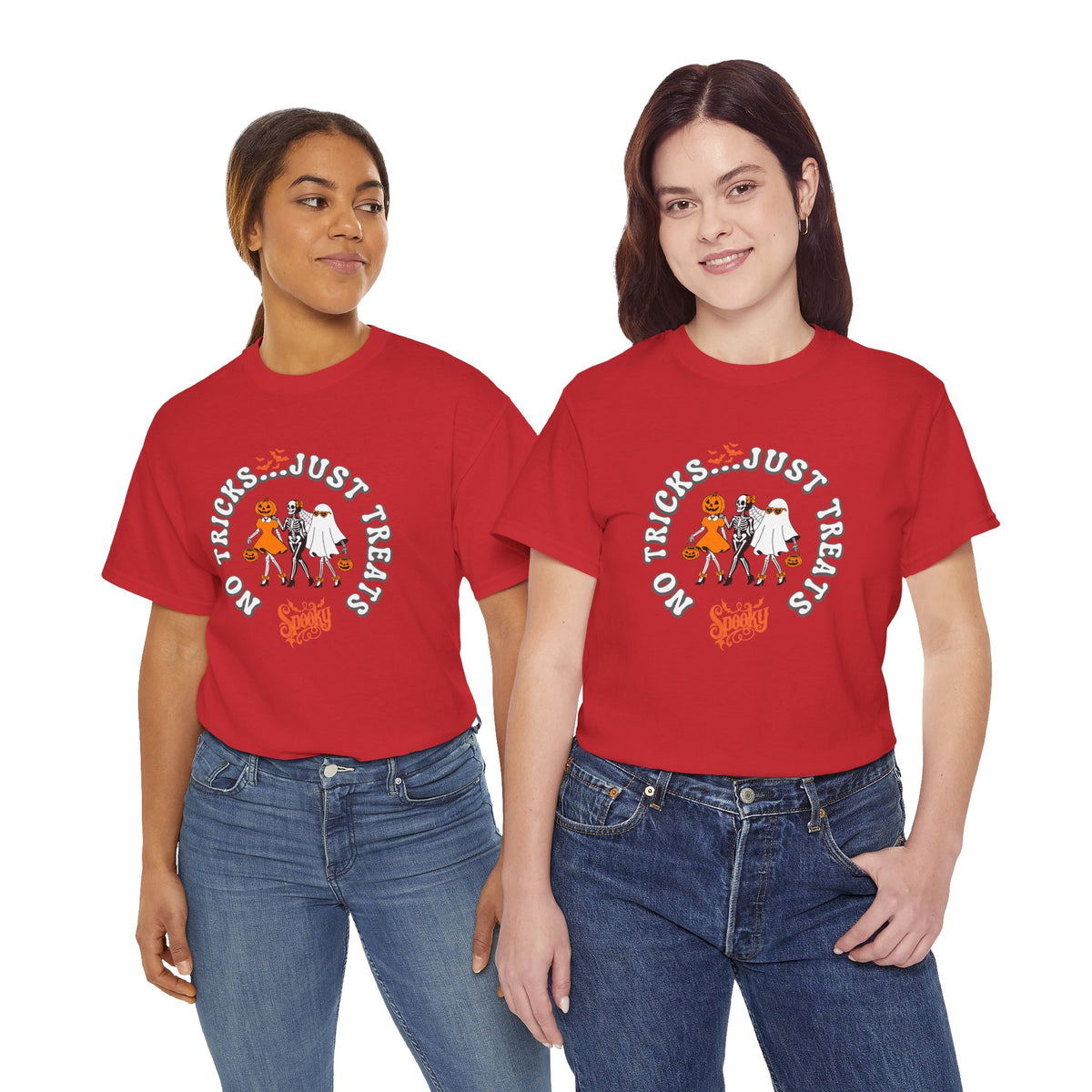 Halloween 'No Tricks, Just Treats' Tee — Costume and Candy Graphic Shirt
