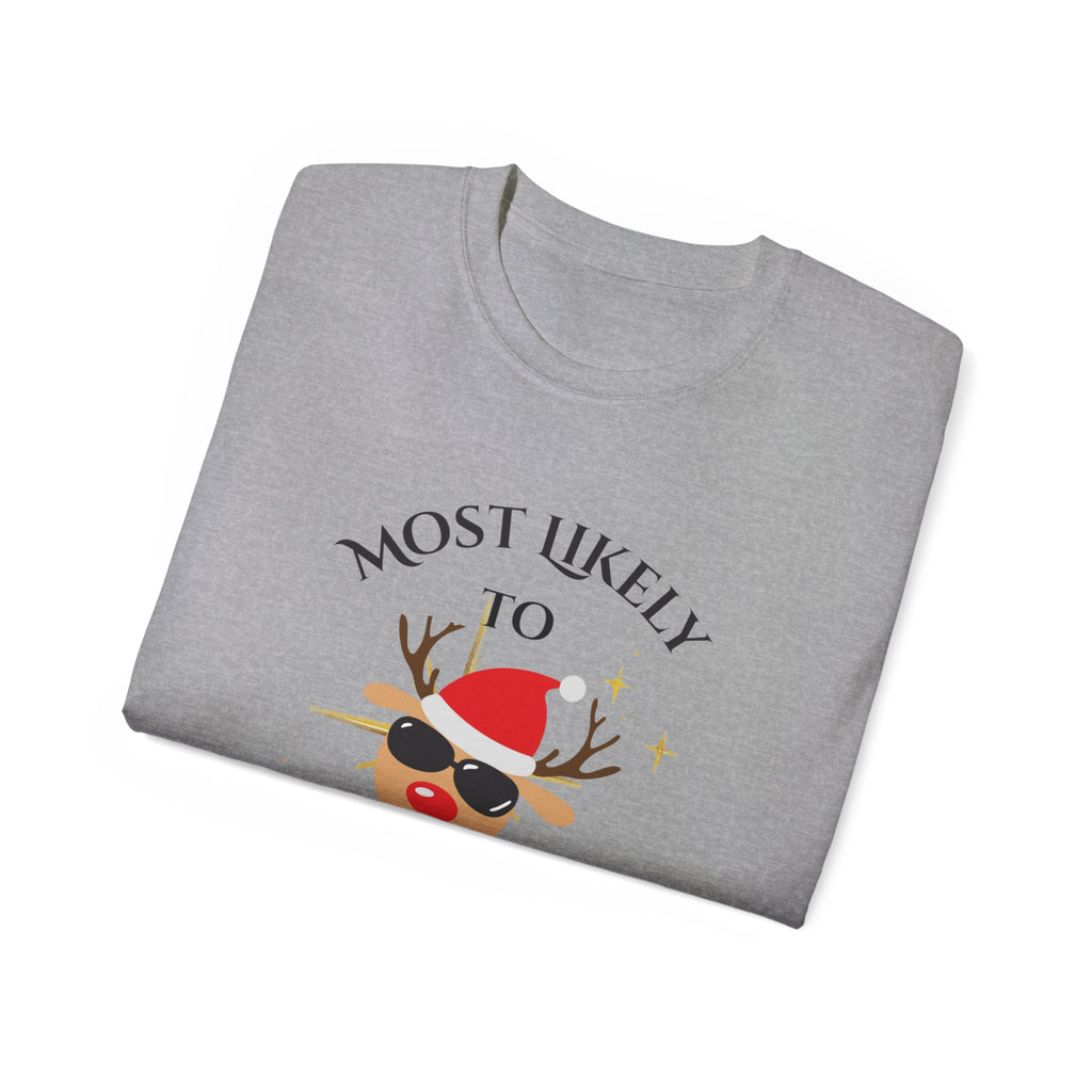Most Likely to Make a TikTok... Funny Holiday T-Shirt, Perfect for Christmas Parties, Gift for Friends, Family Fun, Great for TikTok Dances
