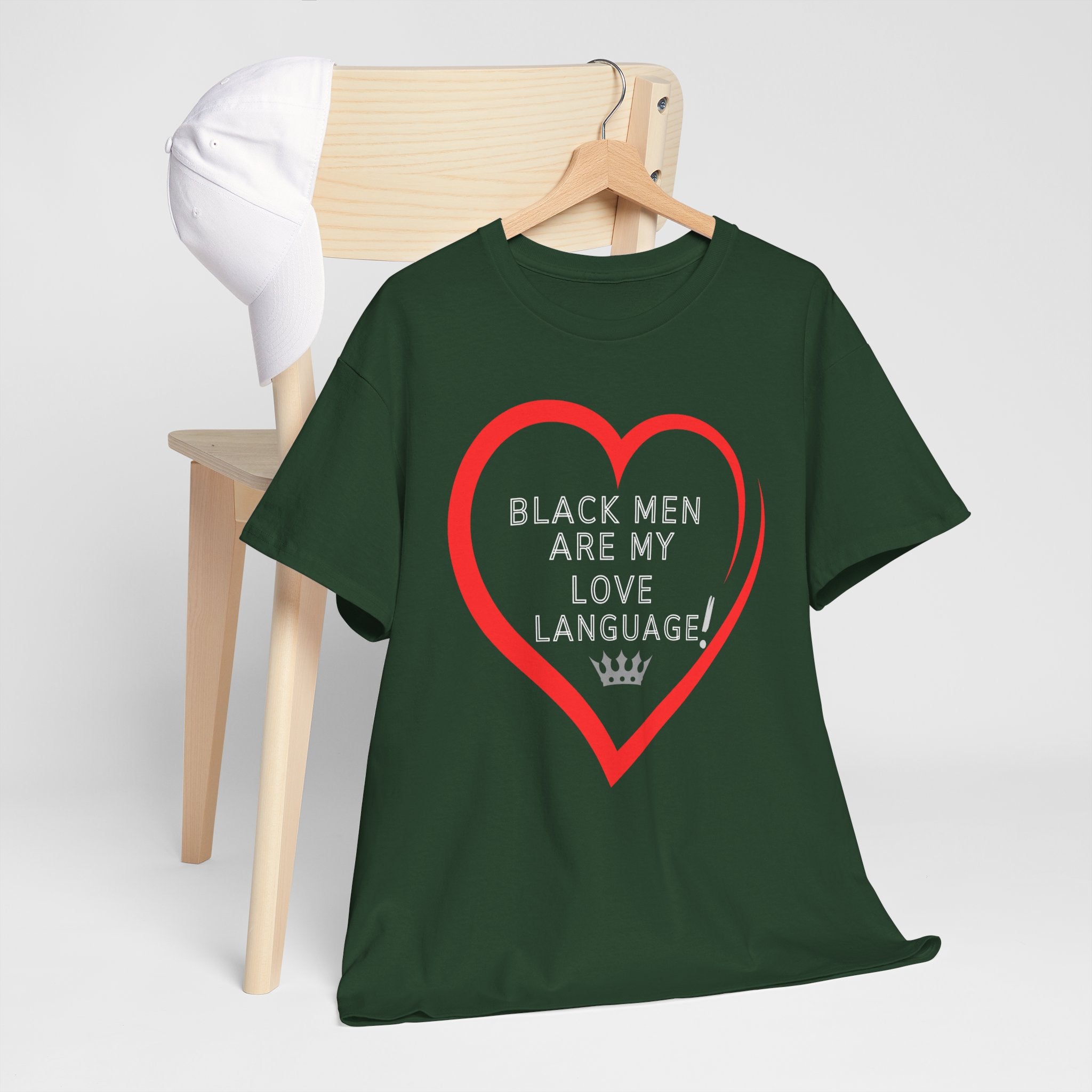 T-Shirt — "Black Men Are My Love Language" Heart Graphic Valentine Tee