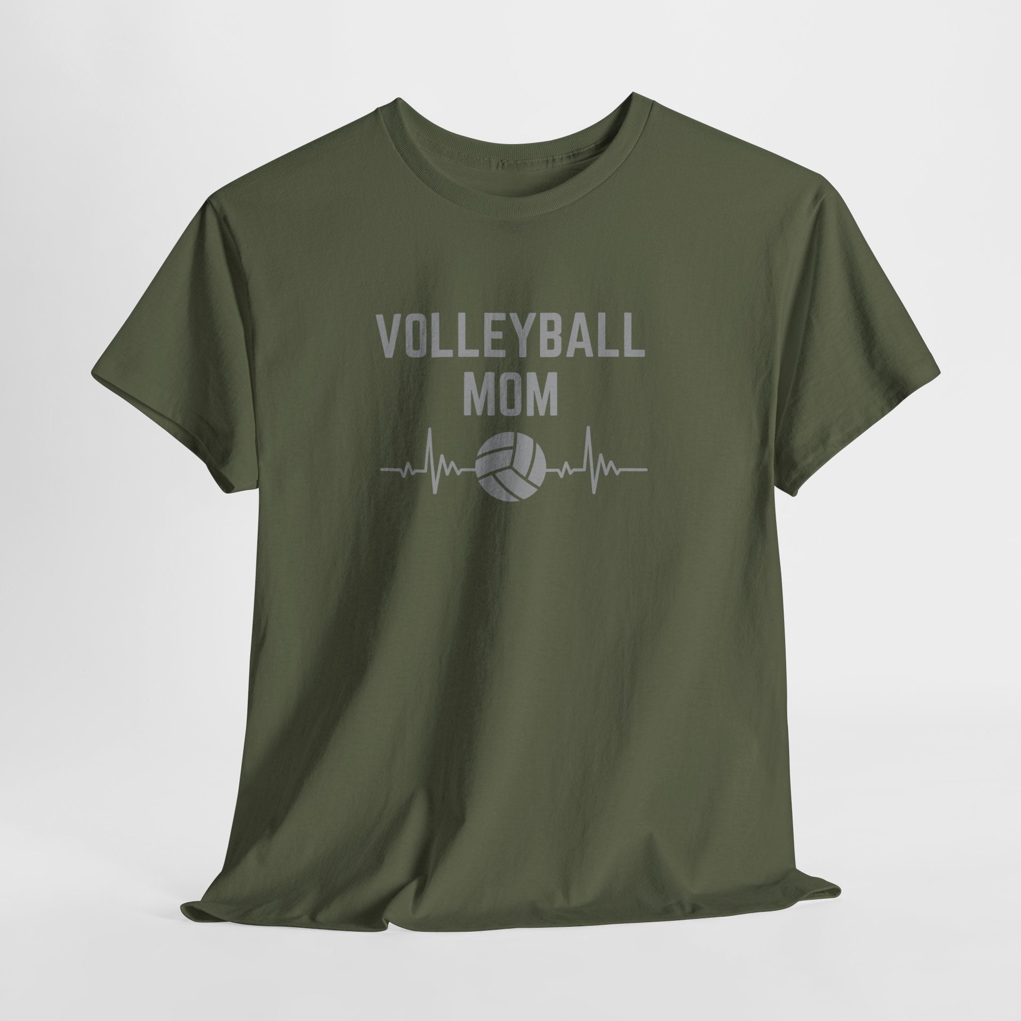 Volleyball Mom T-Shirt — Heartbeat Volleyball Tee for Proud Moms