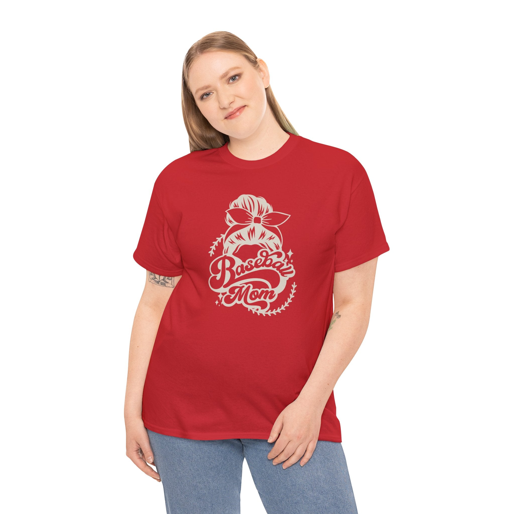 Baseball Mom Tee — Messy Bun Graphic Shirt for Proud Baseball Moms