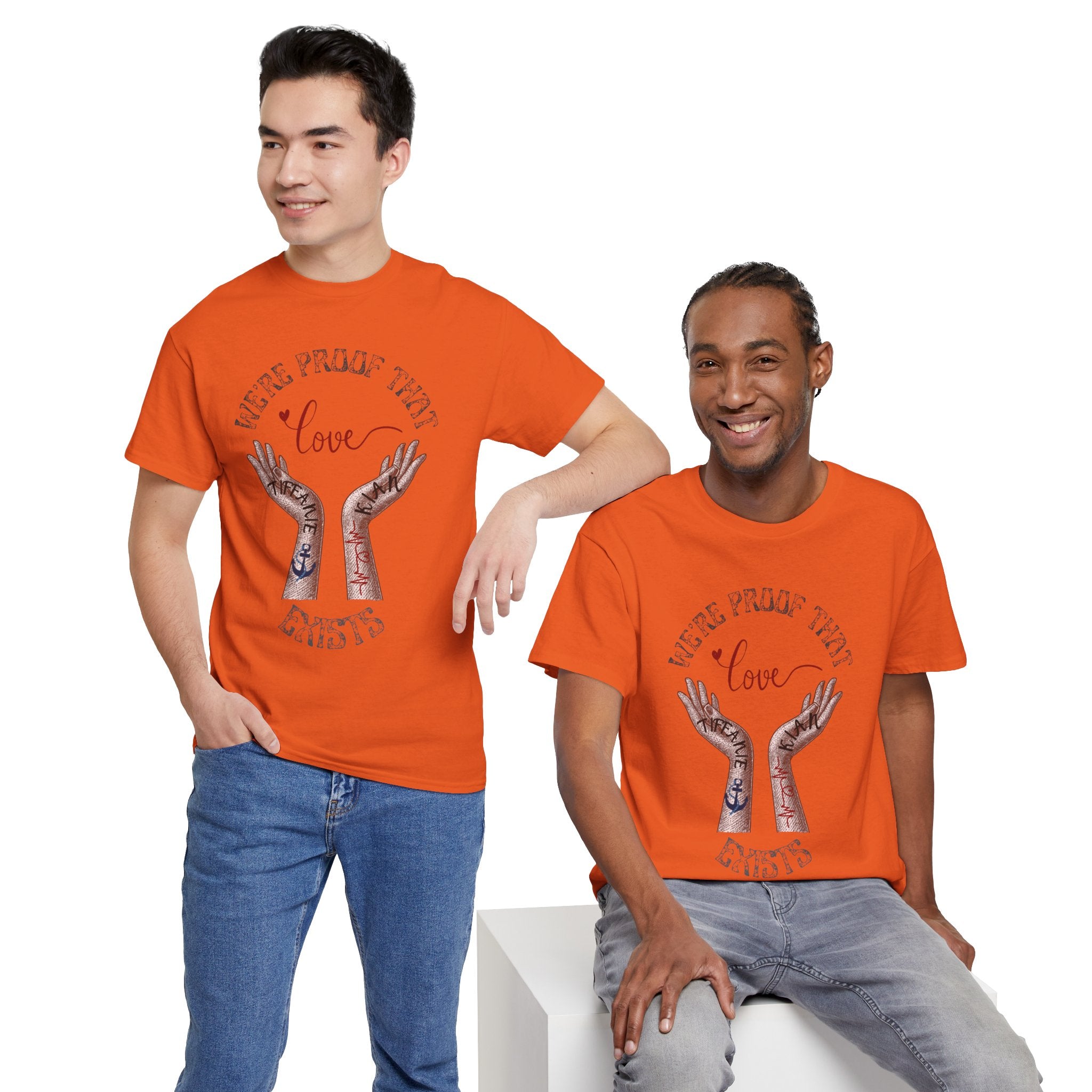 Love Wins Tattoo Hands T‑Shirt – "We're Proof That Love Exists" Couples Goal Pride Tee