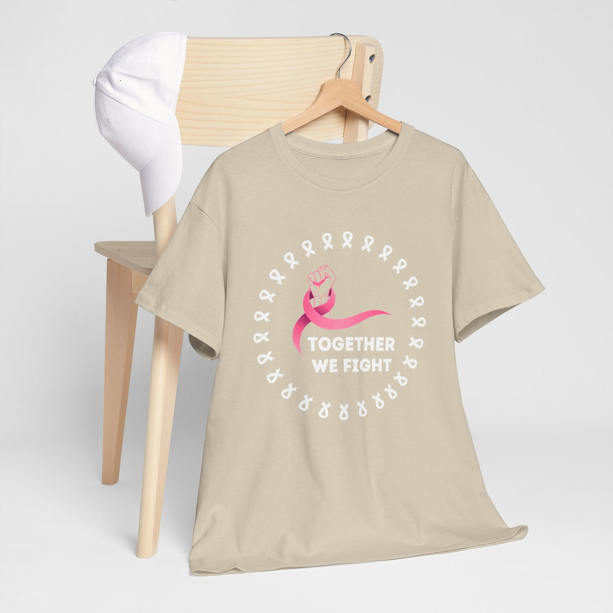 Breast Cancer Awareness T-Shirt - "Together We Fight" Pink Ribbon Tee
