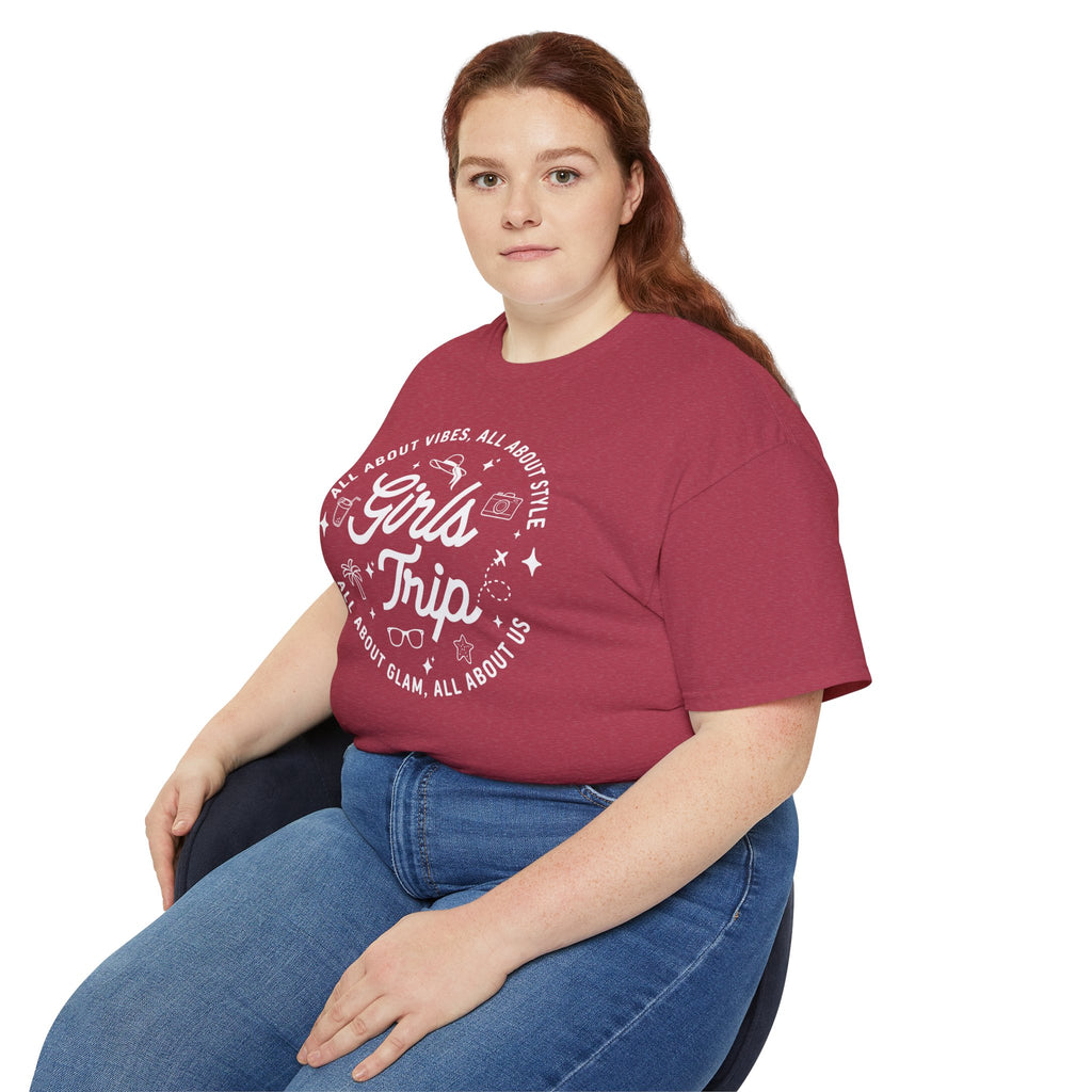 Girls Trip T-Shirt — 'All About Vibes, All About Style' Graphic Tee for Bachelorette & Vacation