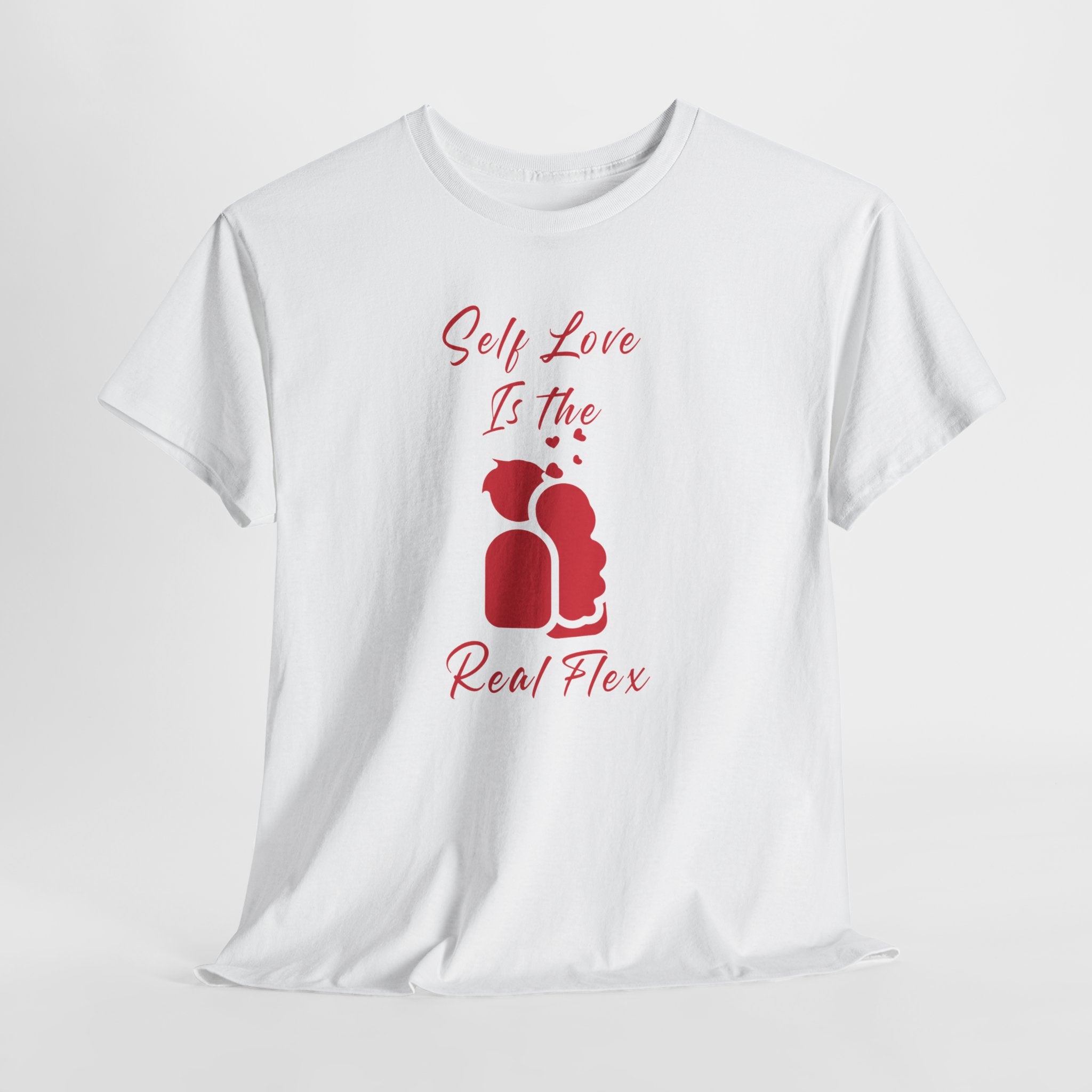 T-Shirt — "Self Love Is The Real Flex" Romantic Couple Graphic Tee