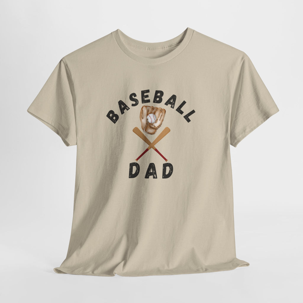 Baseball Dad Tee — Vintage Glove & Crossed Bats Graphic Shirt