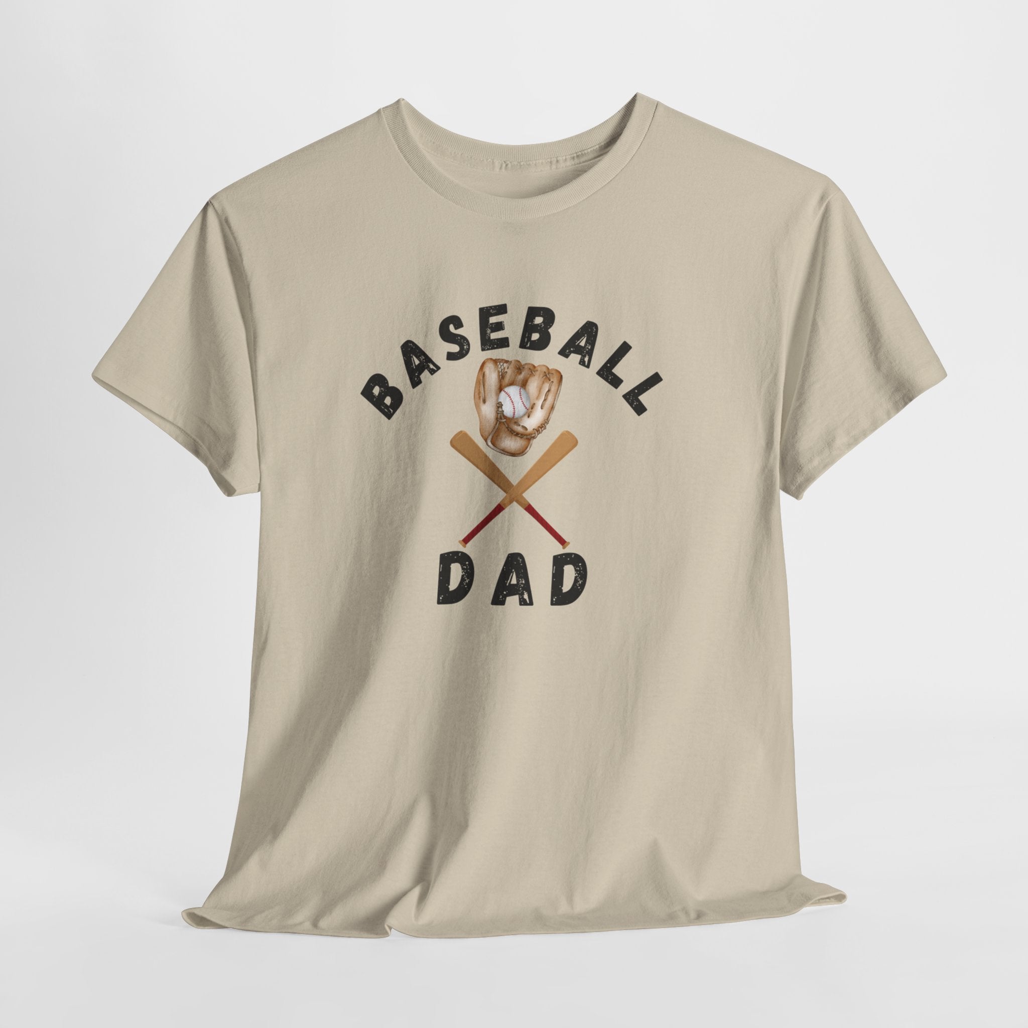 Baseball Dad Tee — Vintage Glove & Crossed Bats Graphic Shirt