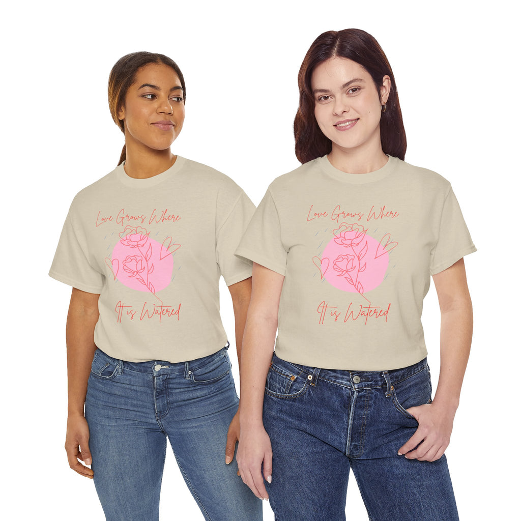 Rose Moon Graphic Tee — "Love Grows Where It’s Watered"