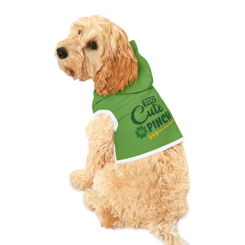 Pet Hoodie — "Too Cute to Pinch" St. Patrick’s Day Green Dog & Cat Hoodie