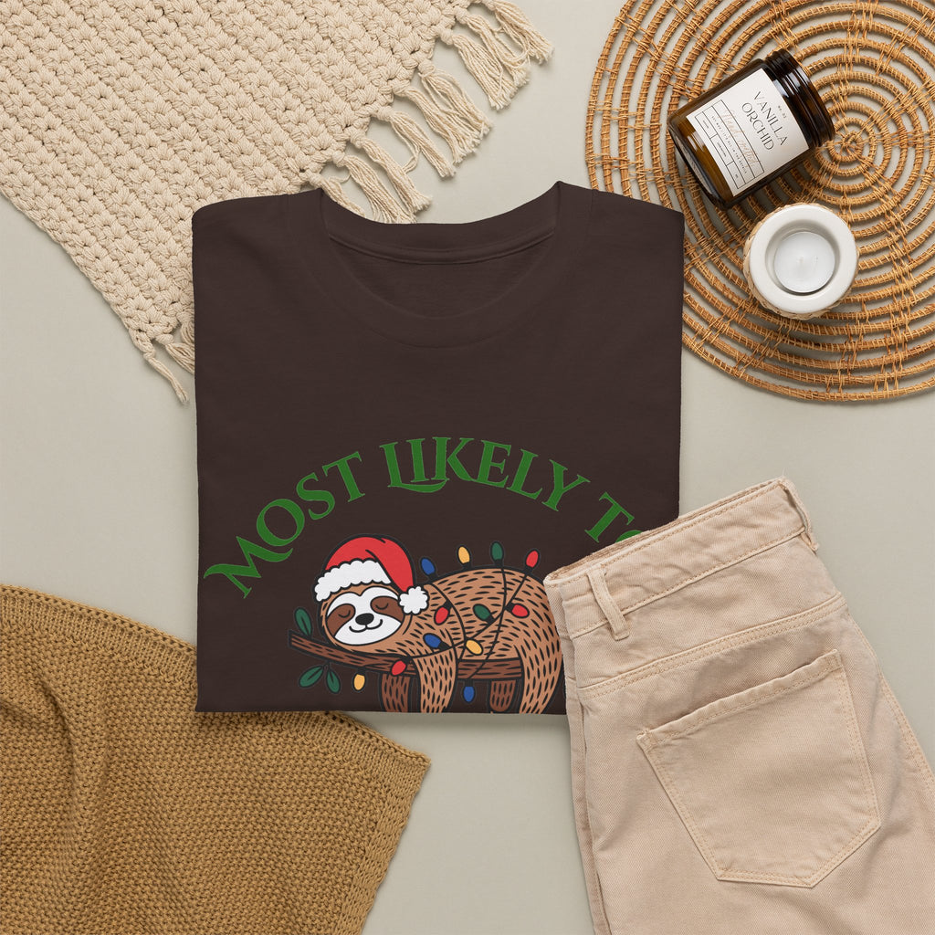 Most Likely to Leave Decorations Up Until February Sloth T-Shirt