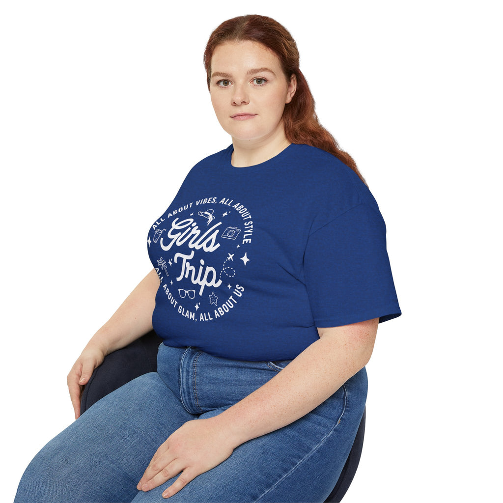 Girls Trip T-Shirt — 'All About Vibes, All About Style' Graphic Tee for Bachelorette & Vacation