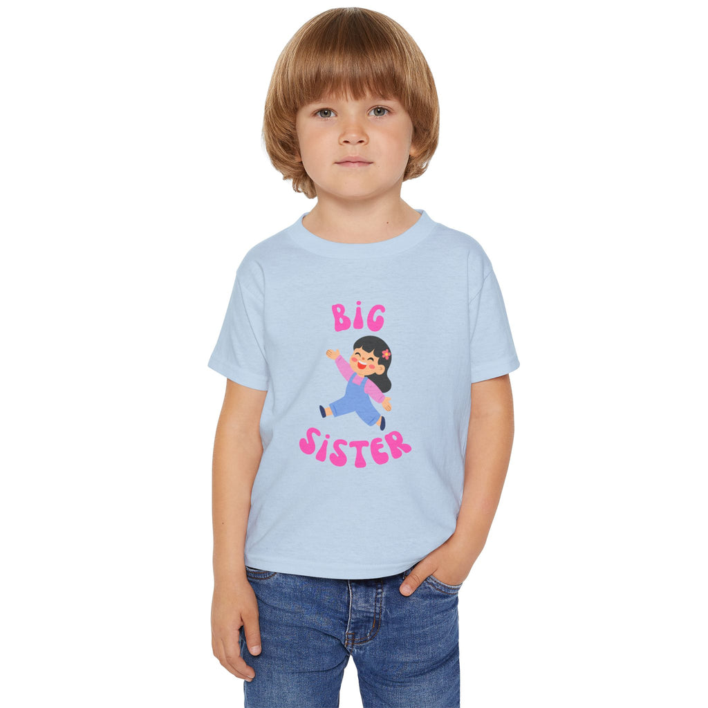 Big Sister Toddler T-Shirt — Cute Cartoon Sibling Announcement Tee