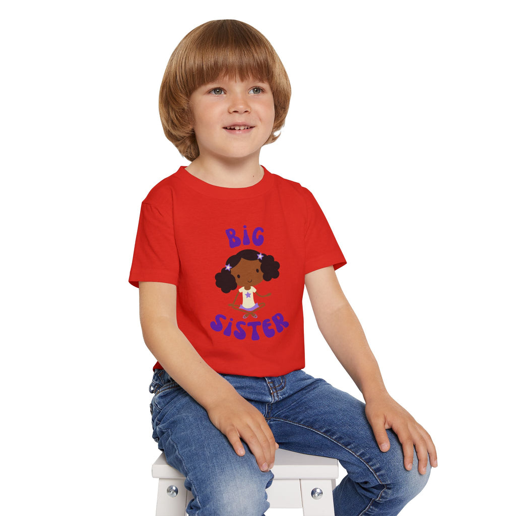 Big Sister Toddler Tee — Cute African American Girl Announcement Shirt
