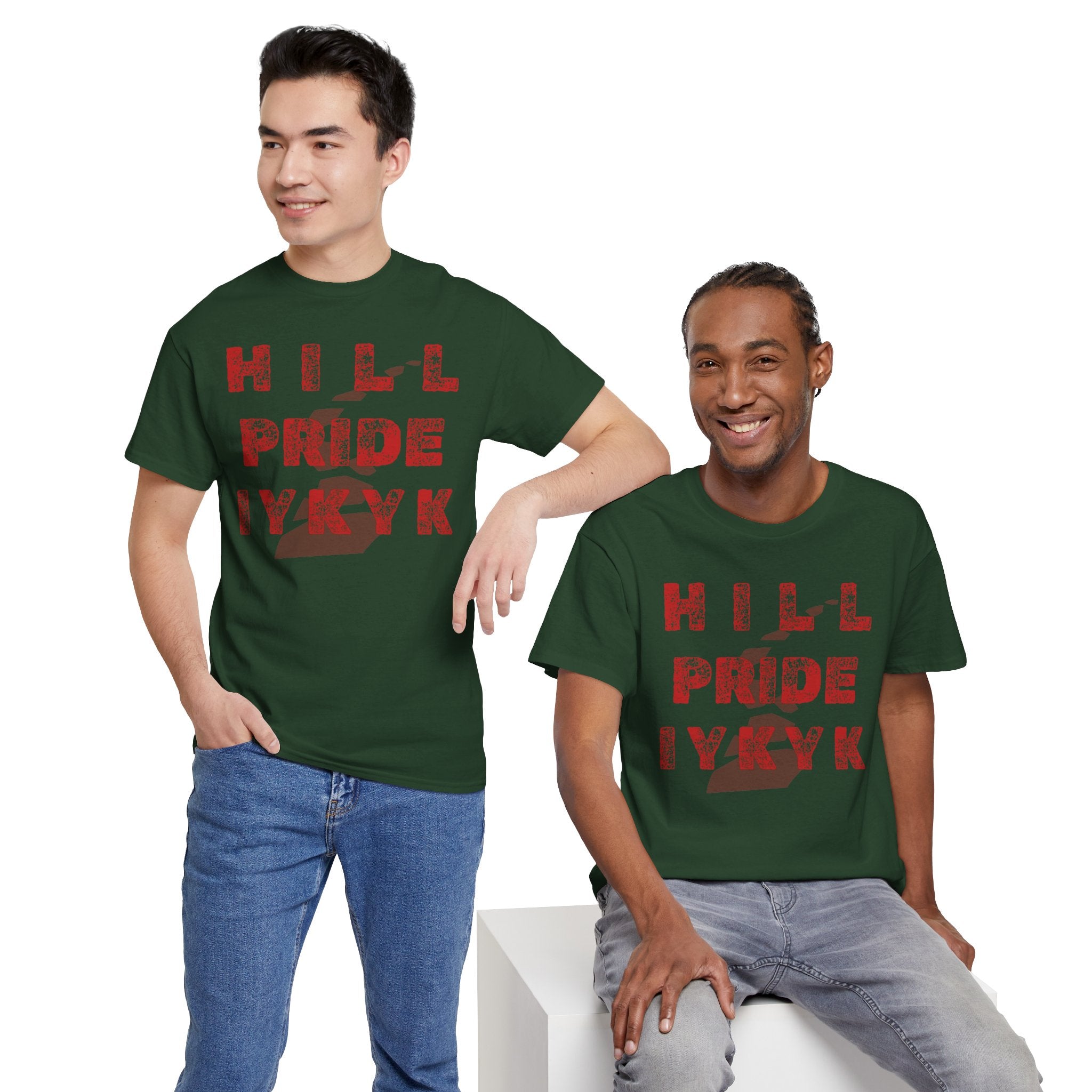 Hill Pride Cobblestone Road Graphic Tee — Red Brick Path Text Design