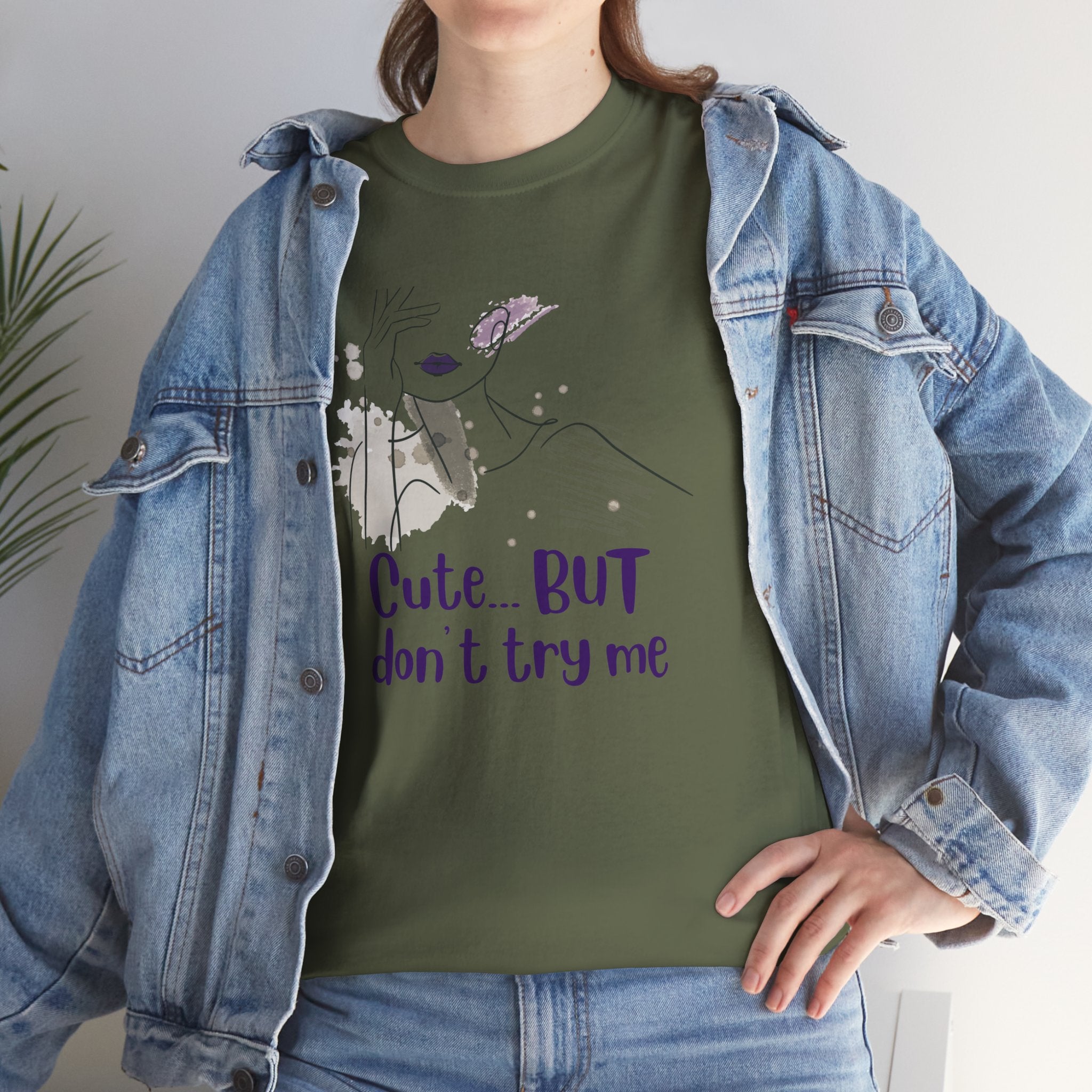 T‑Shirt — Cute… but don’t try me | Minimal Floral Graphic Tee