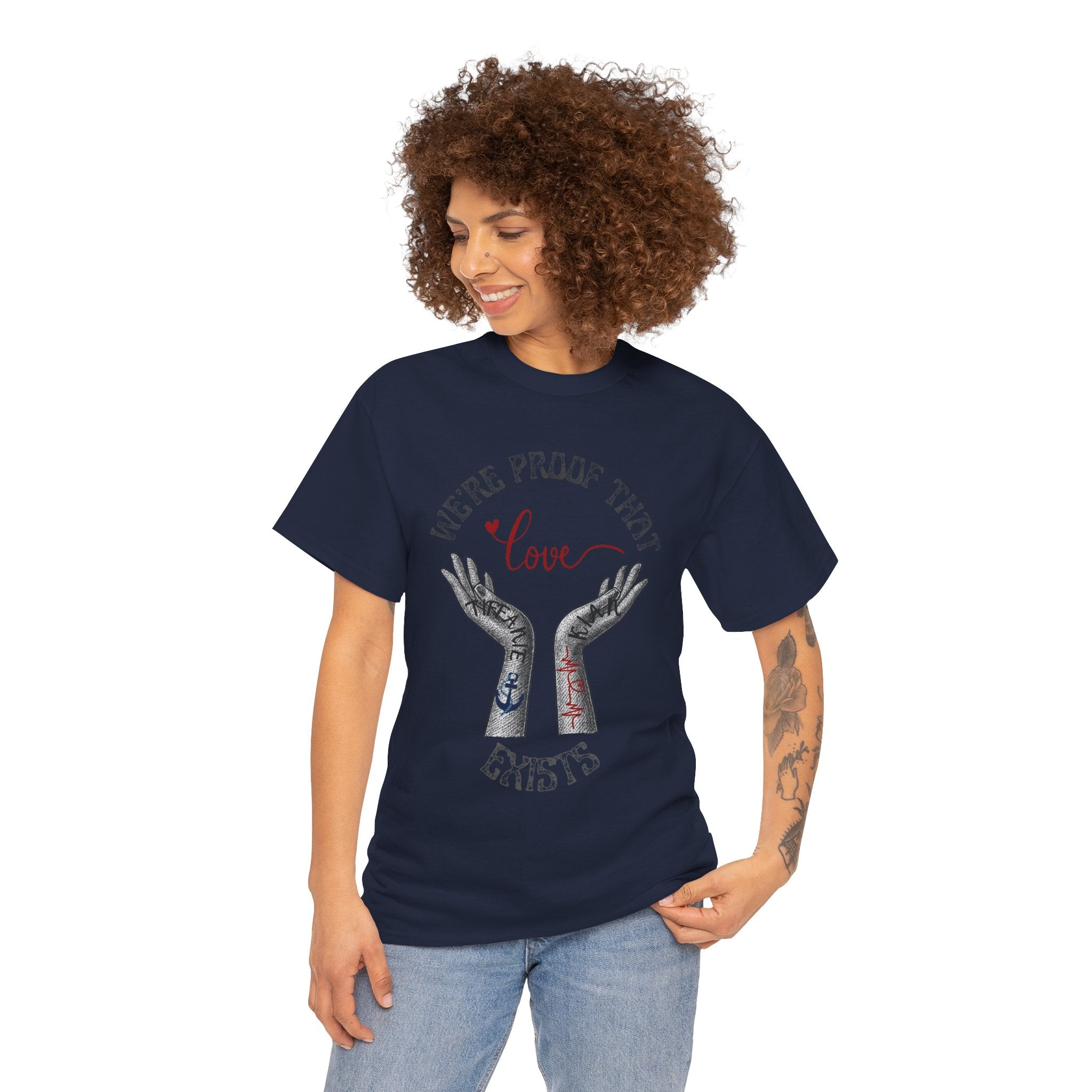 Love Wins Tattoo Hands T‑Shirt – "We're Proof That Love Exists" Couples Goal Pride Tee