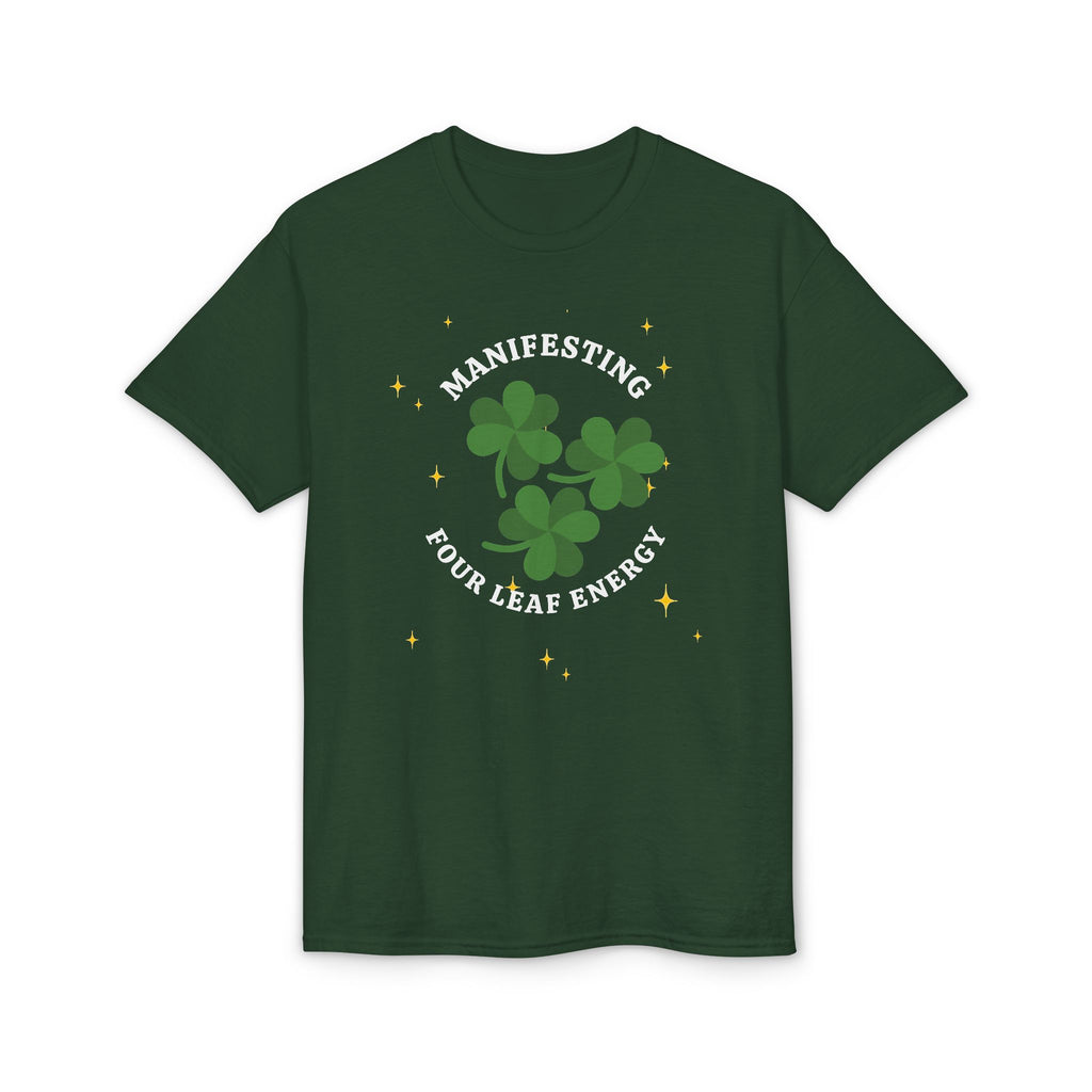 Manifesting Four Leaf Energy T-Shirt — St. Patrick’s Day Lucky Shamrock Tee
