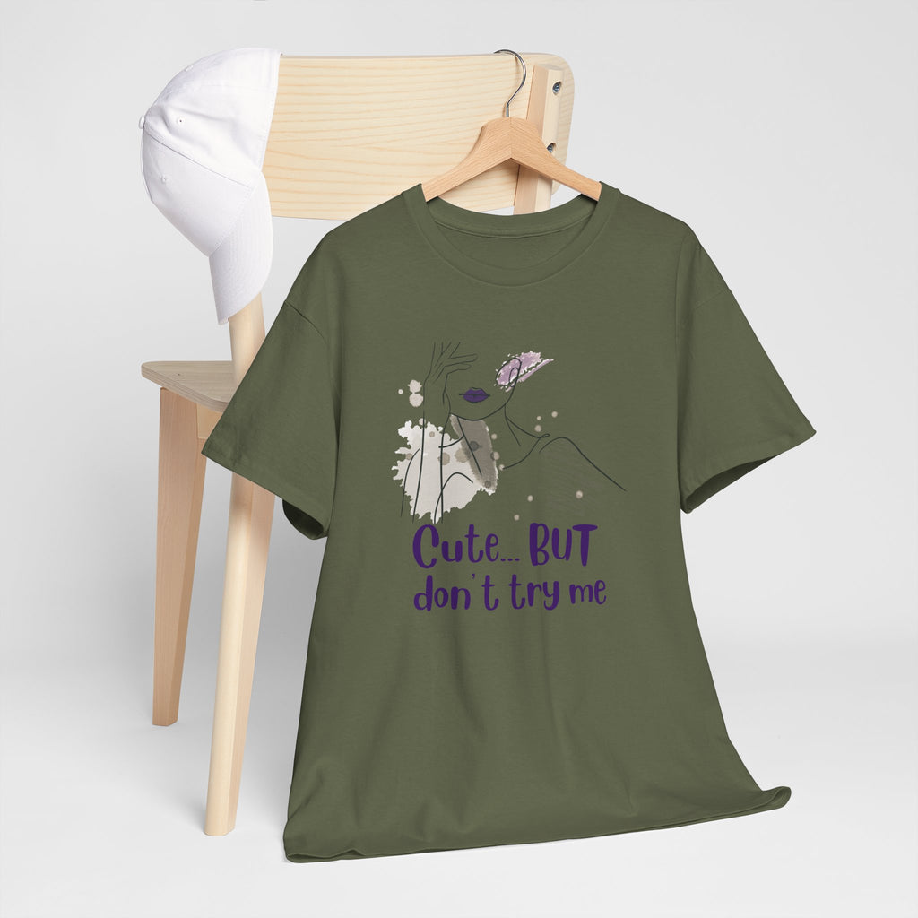 T‑Shirt — Cute… but don’t try me | Minimal Floral Graphic Tee