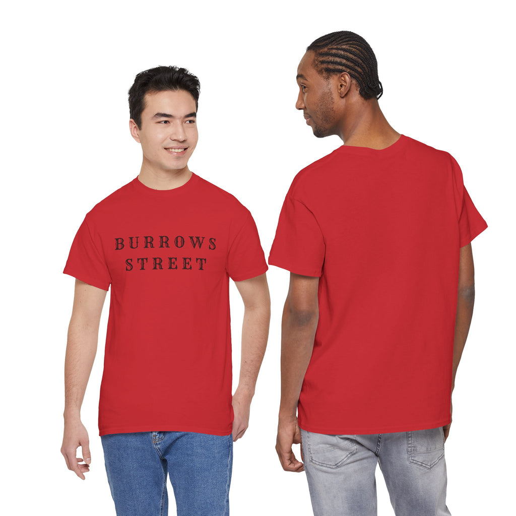 Burrows Street T‑Shirt — Minimalist Vintage Lettering Tee
