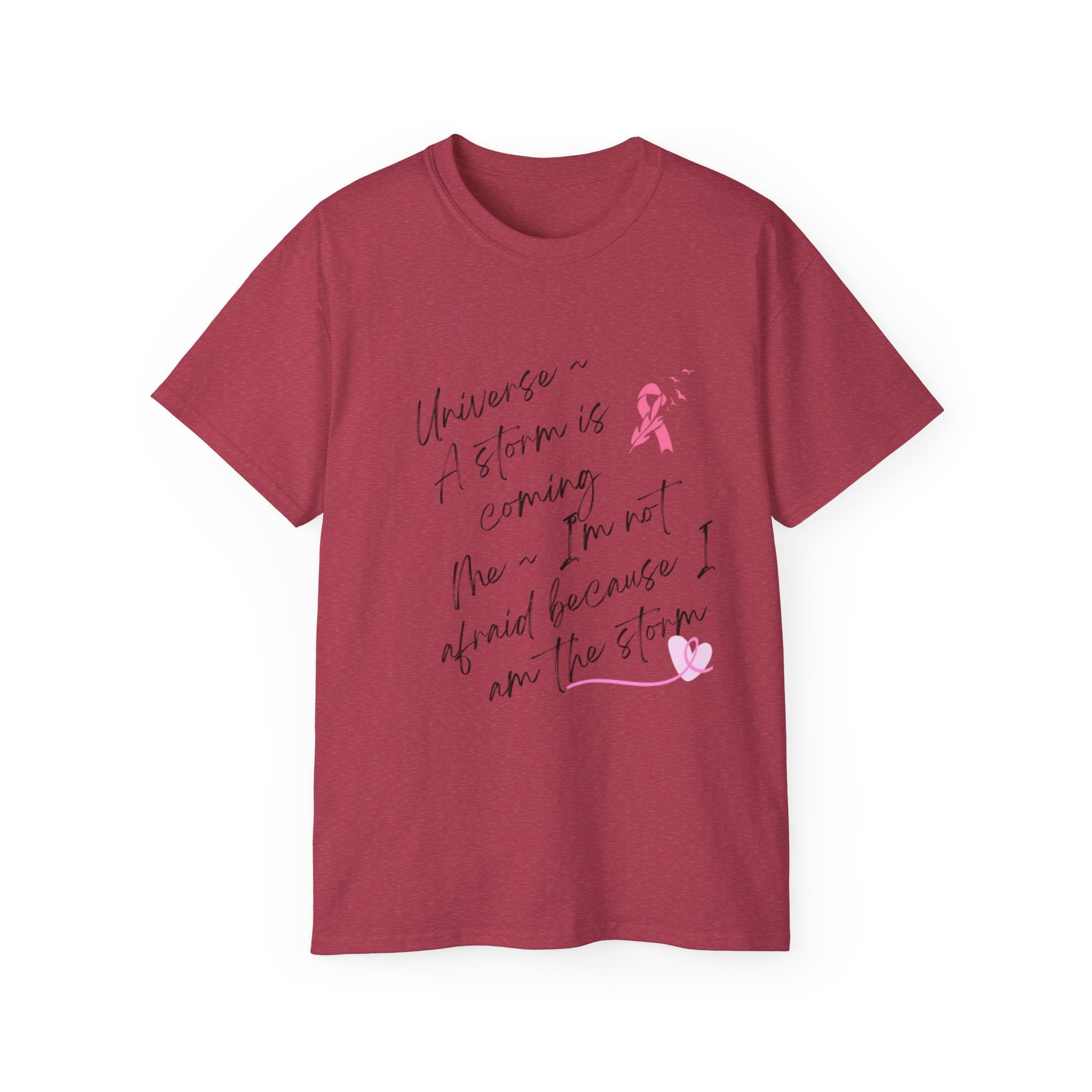 Breast Cancer Awareness Tee – "A Storm is Coming" Inspirational Cotton Shirt