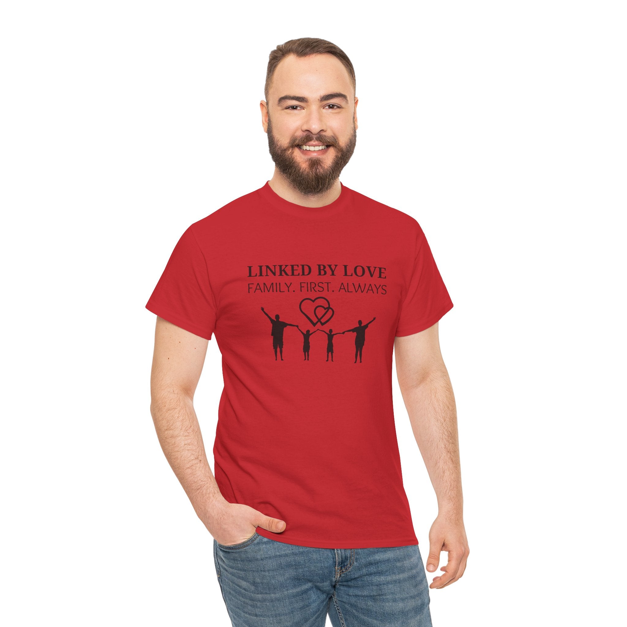 Linked By Love Family T-Shirt — "Family. First. Always." Matching Tee