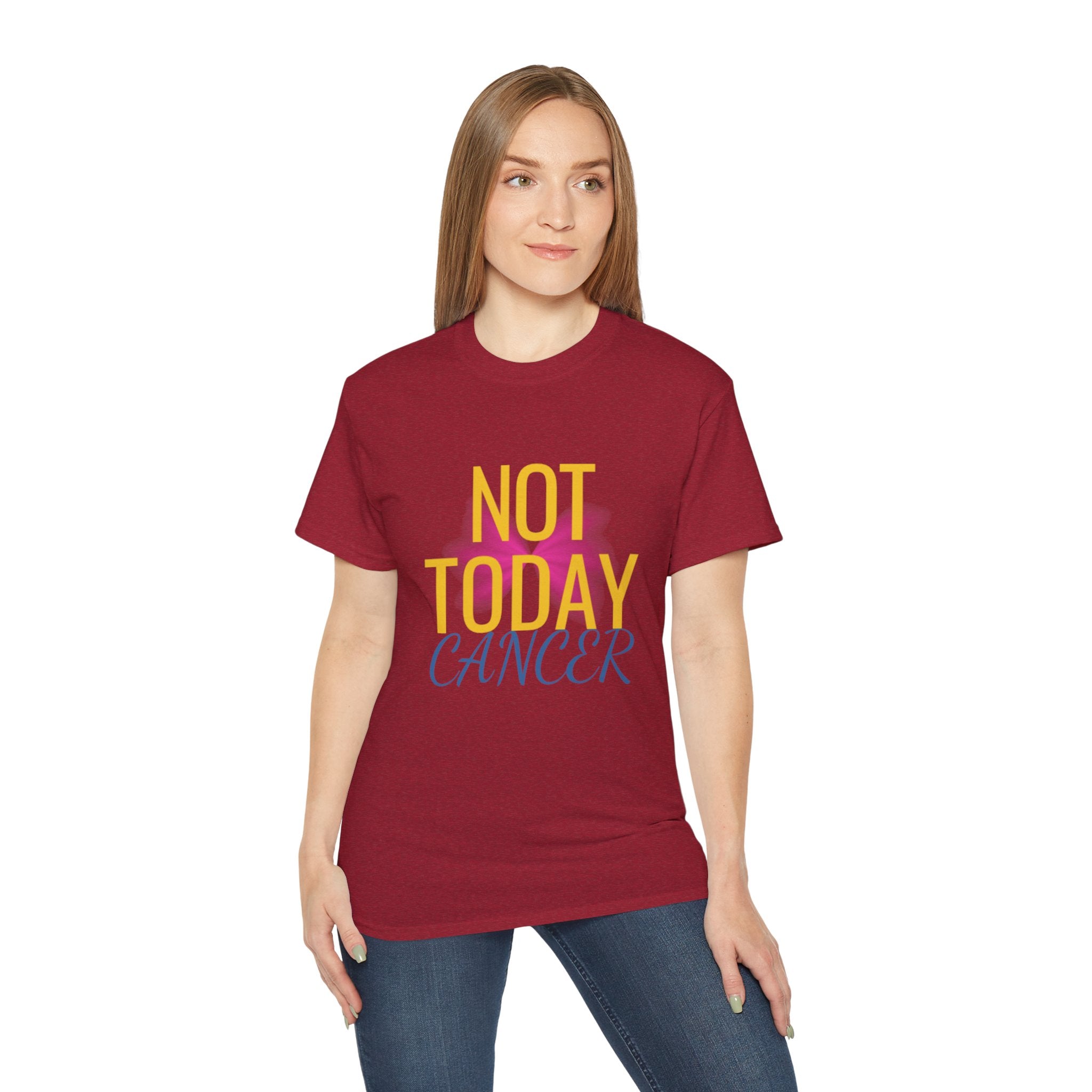 Not Today Cancer T-Shirt — Inspirational Cancer Awareness Tee with Pink Ribbon