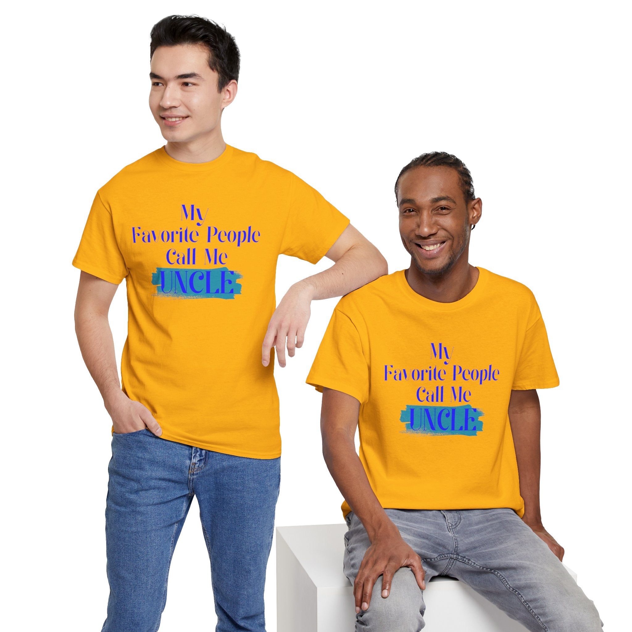 Uncle T‑Shirt — "My Favorite People Call Me UNCLE" Blue Brushstroke Tee