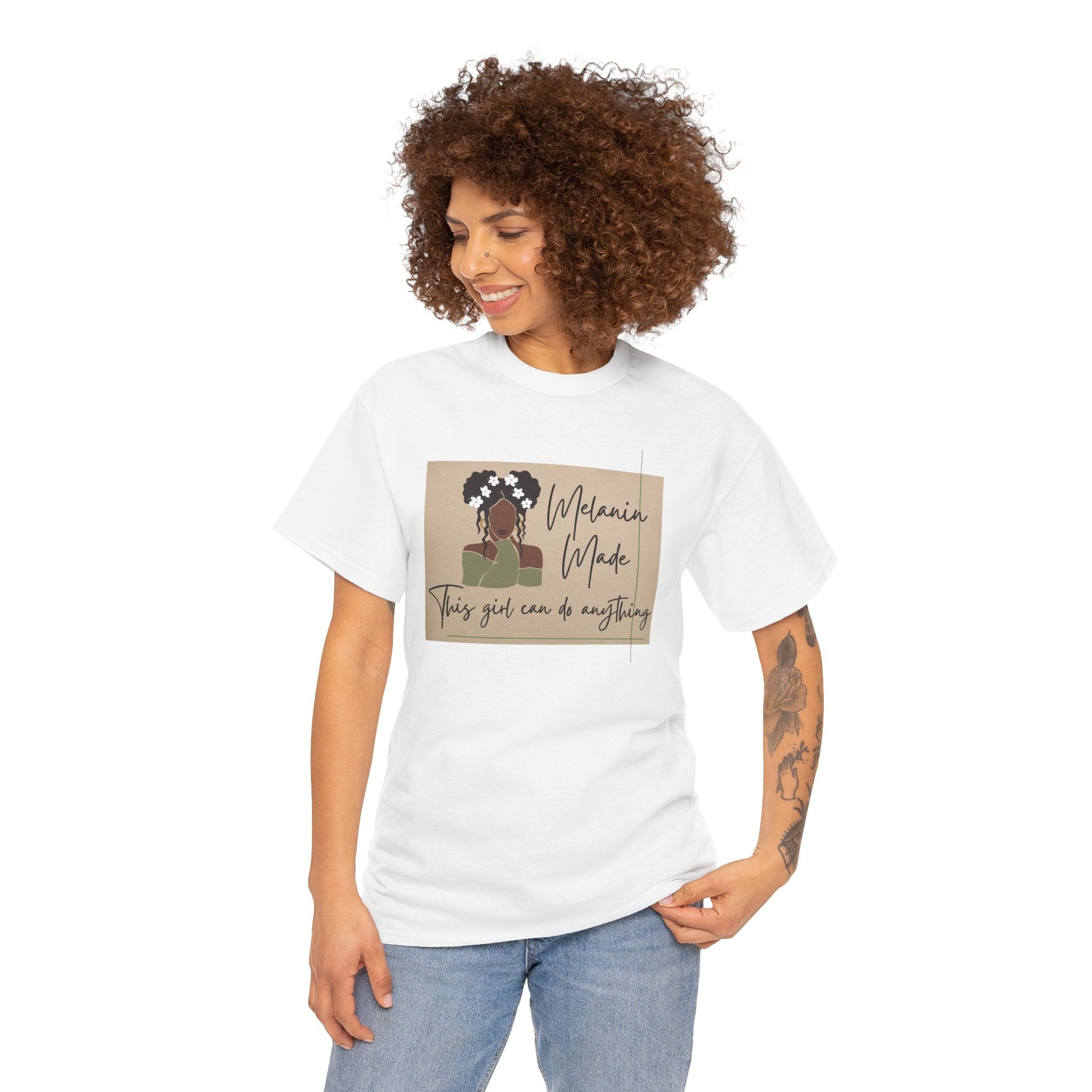 Inspirational Melanin Made Tee — "This girl can do anything"