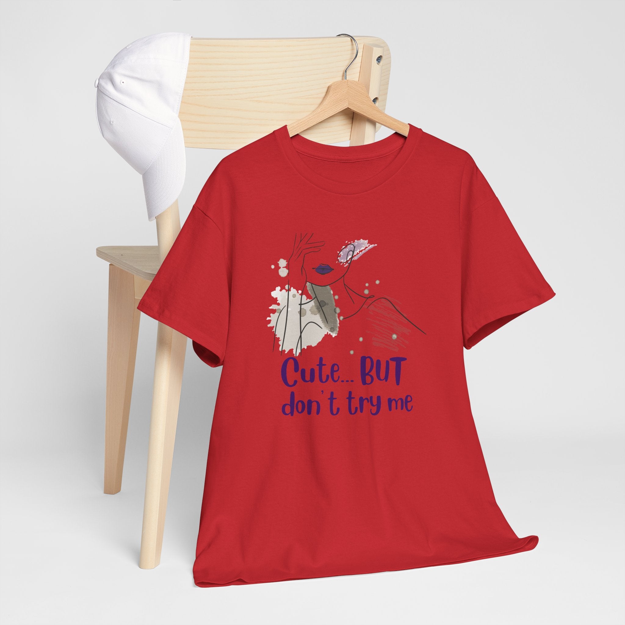 T‑Shirt — Cute… but don’t try me | Minimal Floral Graphic Tee