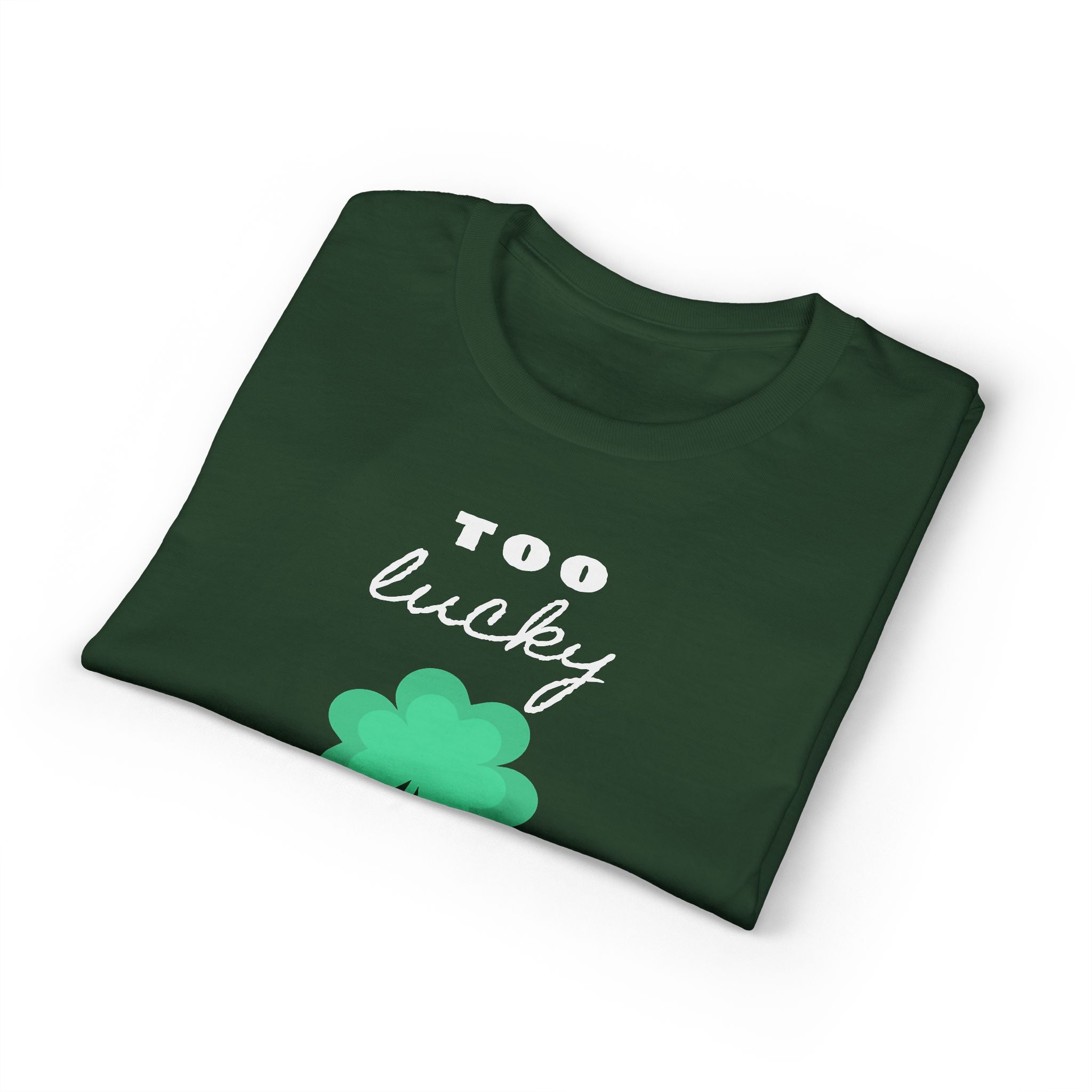 St. Patrick's Day T-Shirt – "Too Lucky to Be Pinched" Shamrock Tee
