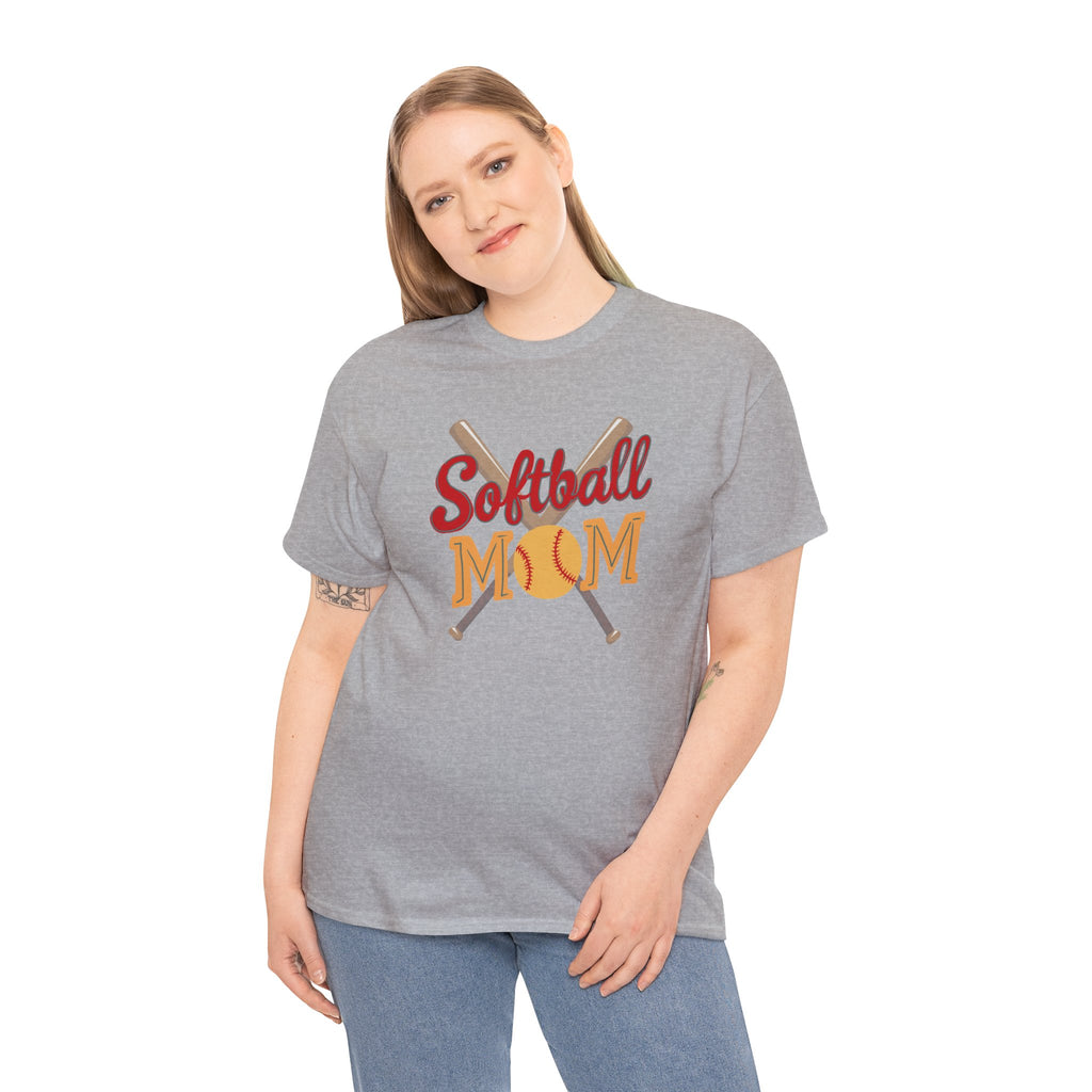 Softball Mom T‑Shirt — Retro Crossed Bats & Ball Tee for Proud Moms