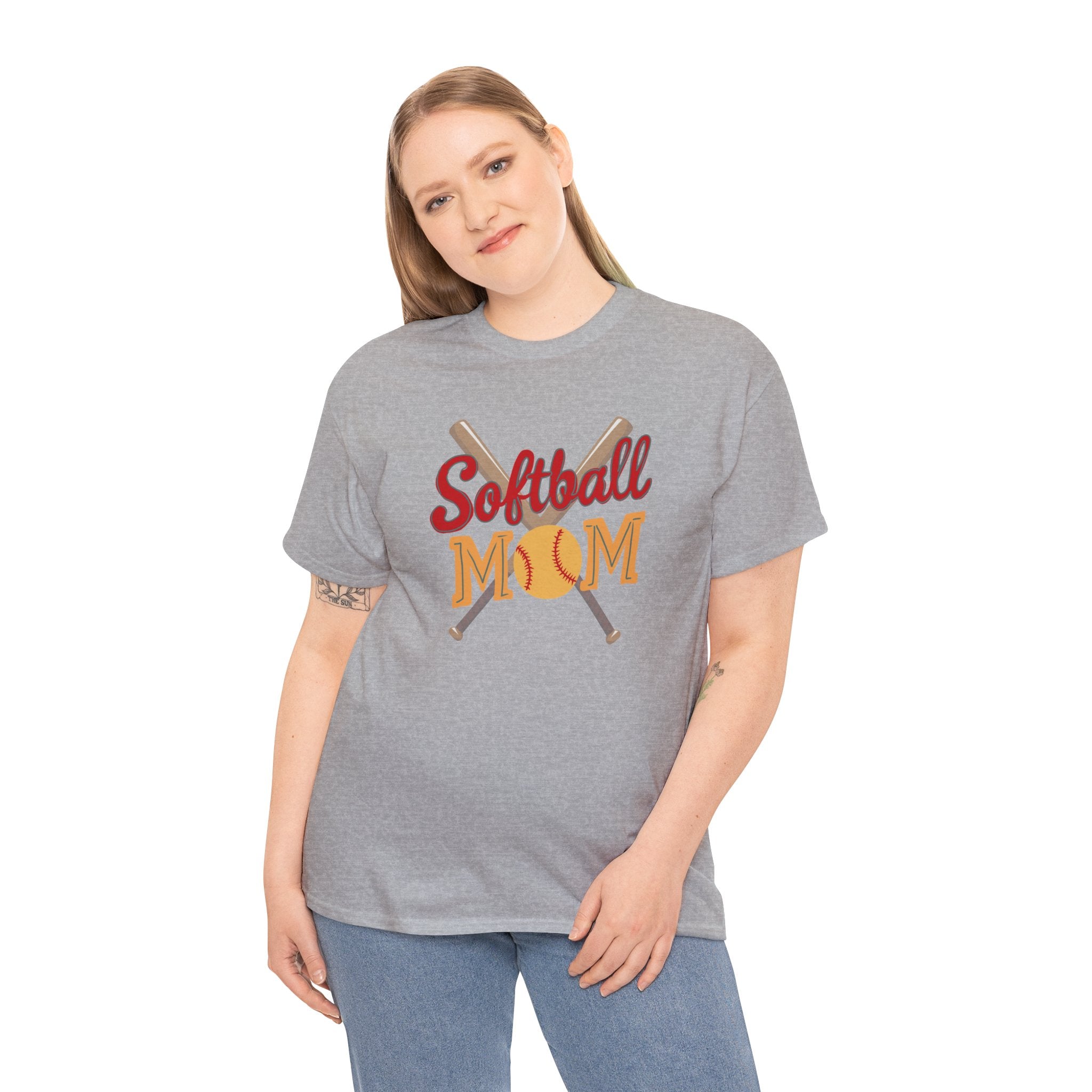 Softball Mom T‑Shirt — Retro Crossed Bats & Ball Tee for Proud Moms